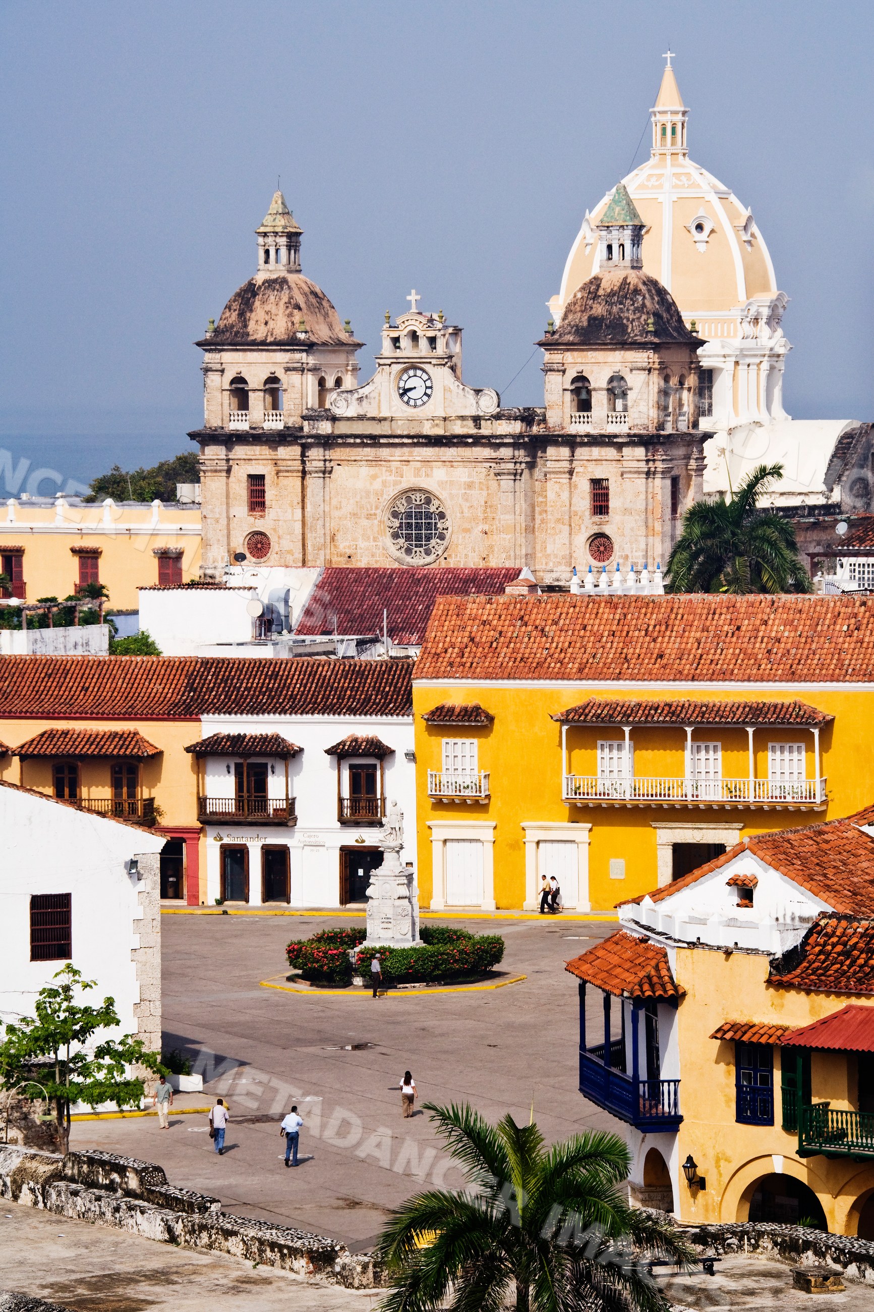Plaza de la aduana and iglesia de san pedro claver, colombia
