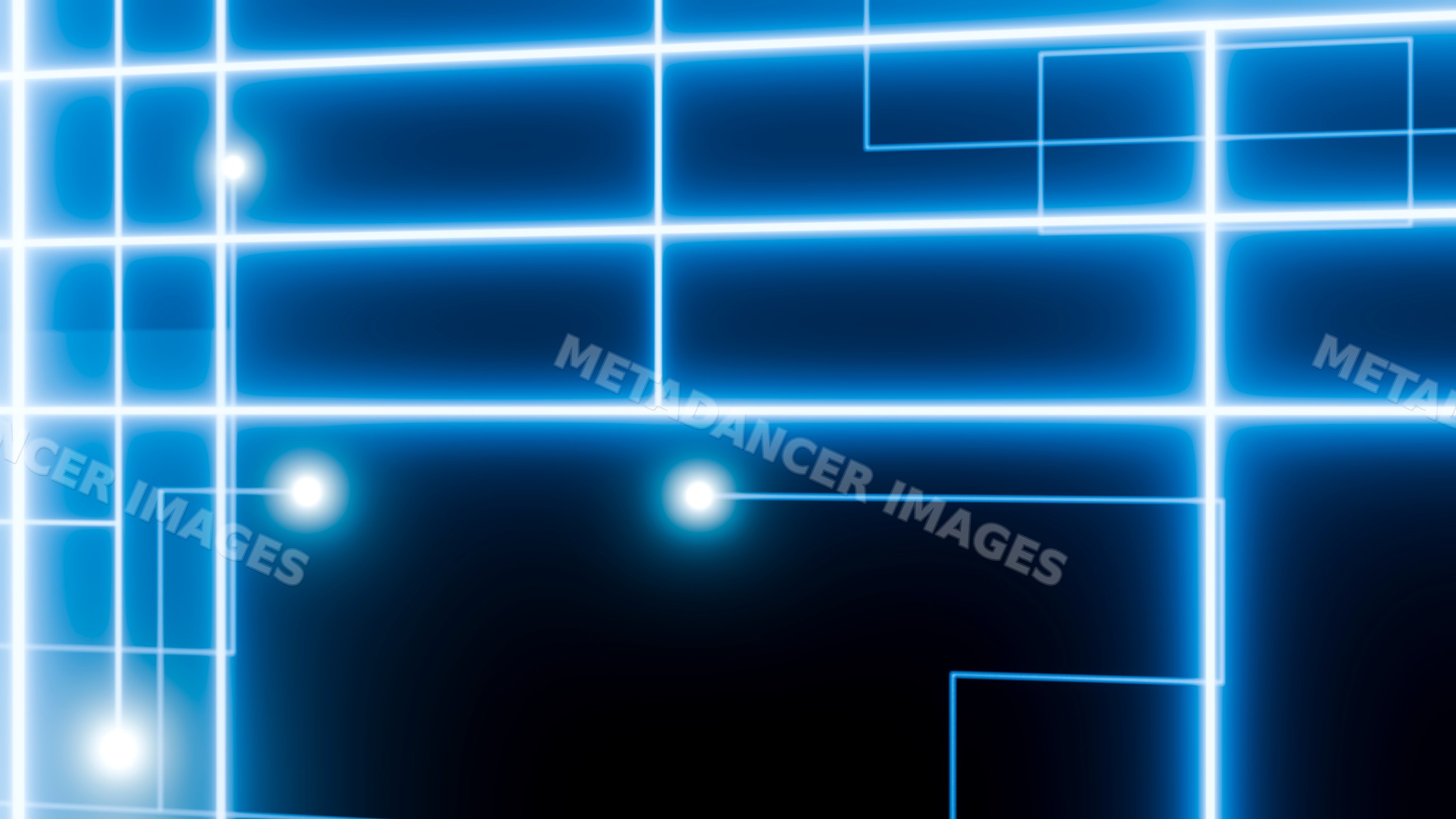 Glowing blue digital grid with connected nodes