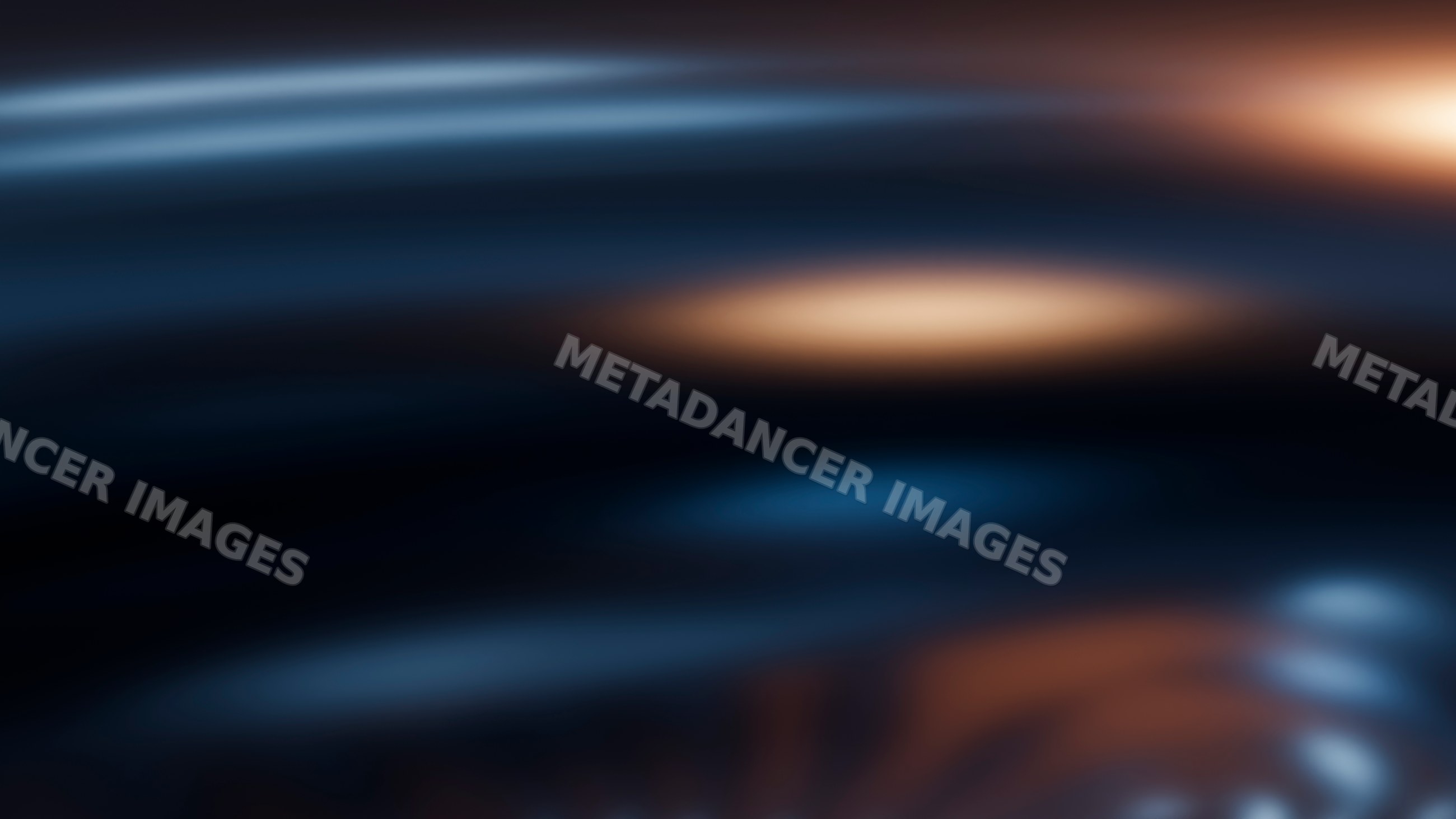 Abstract dark flowing shapes with glowing blue and orange light
