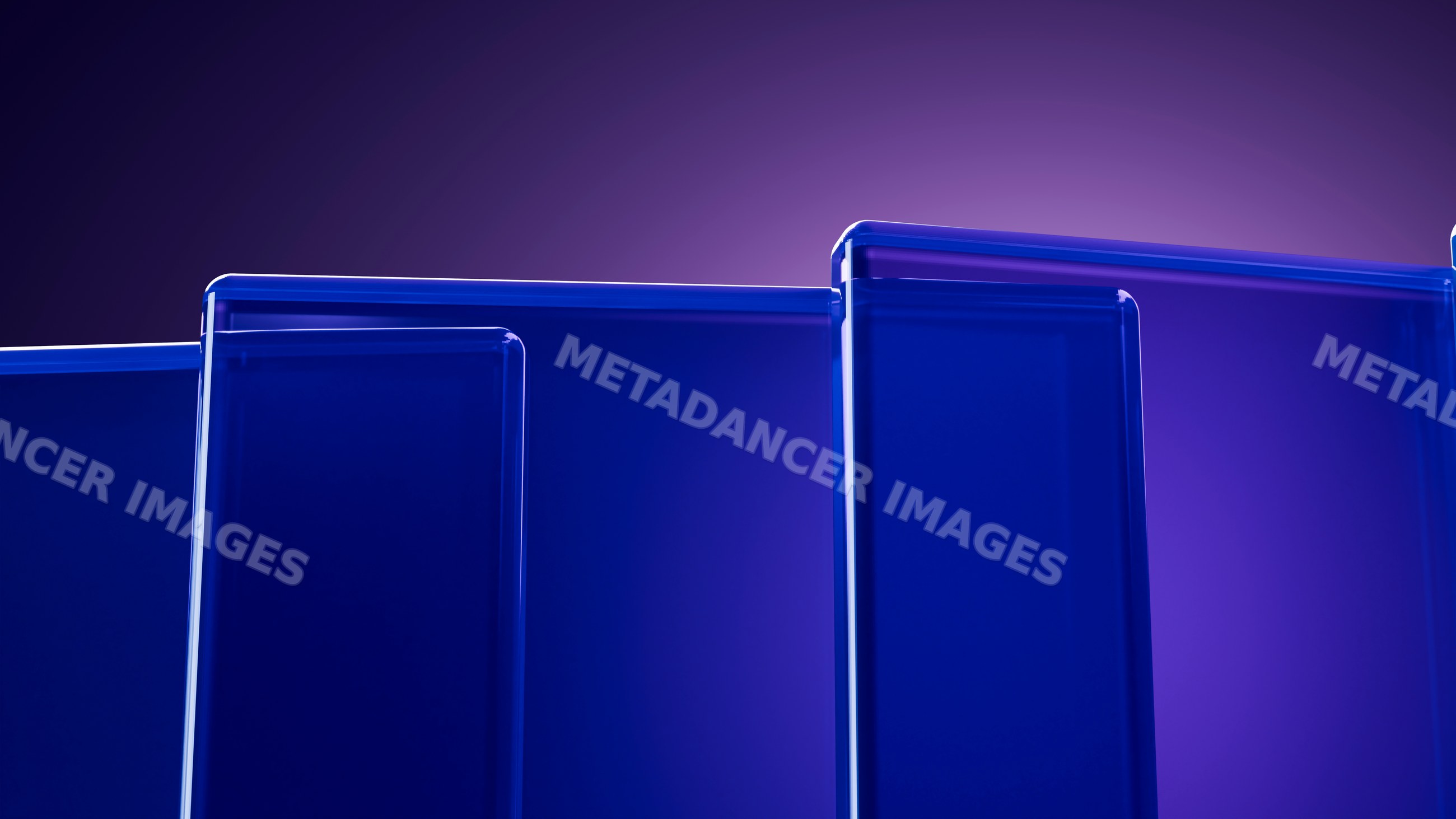 Blue glass panels arranged