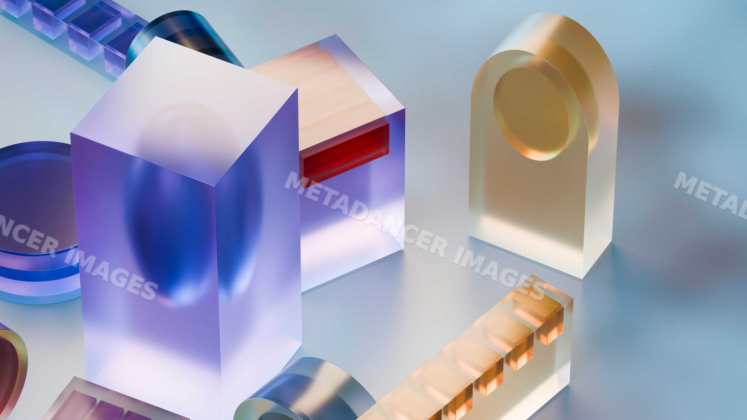 Abstract colorful translucent geometric shapes
