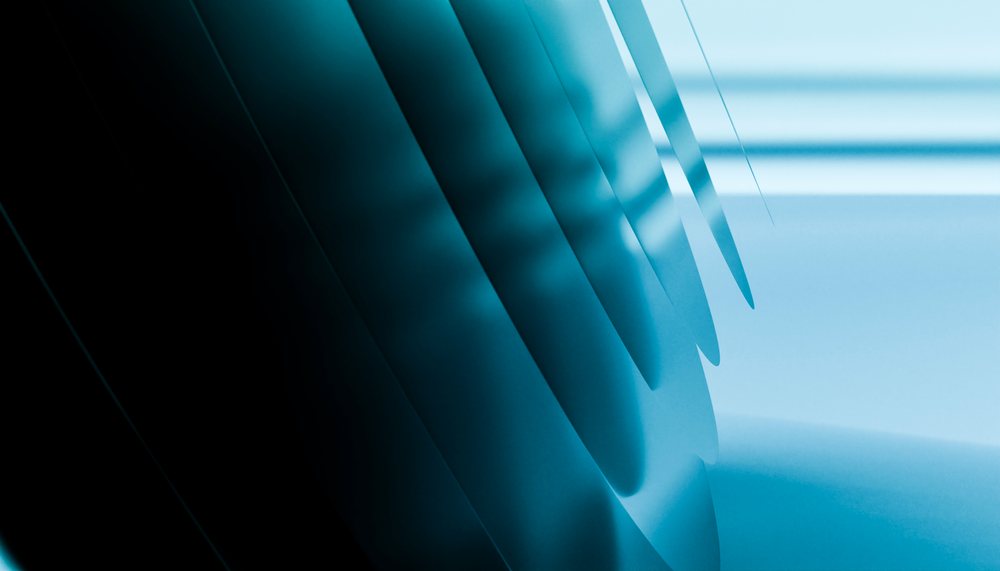 Abstract geometric shapes with blue tones and shadow play