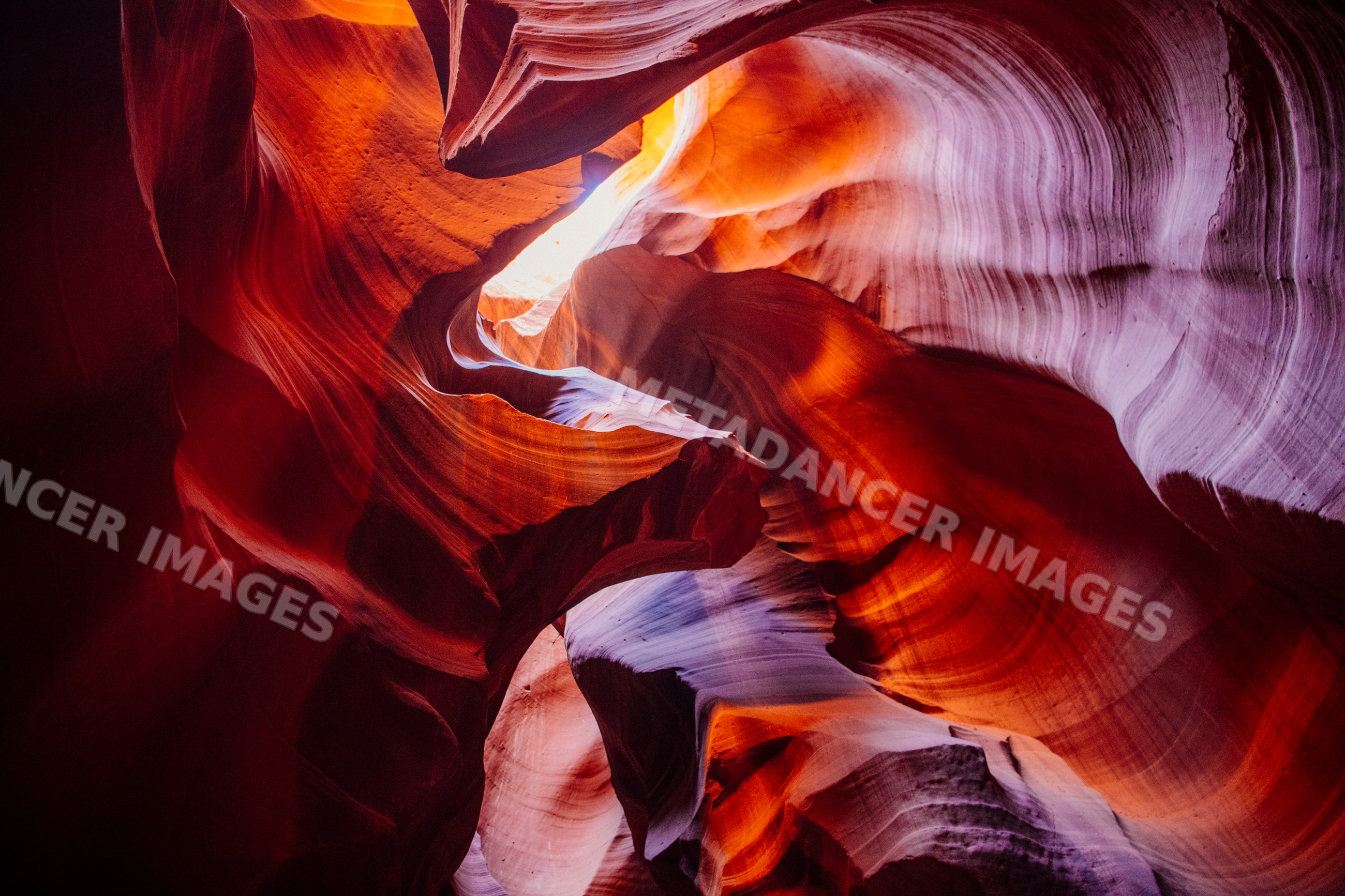 Antelope canyon sandstone rock formations in Navajo Land Arizona