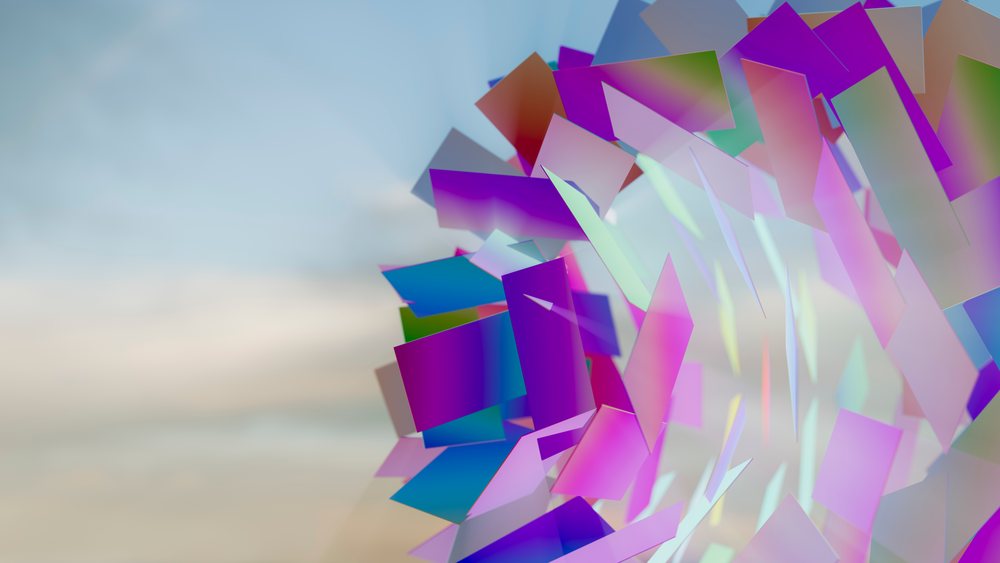 Colorful abstract digital geometric shapes in modern art illustration