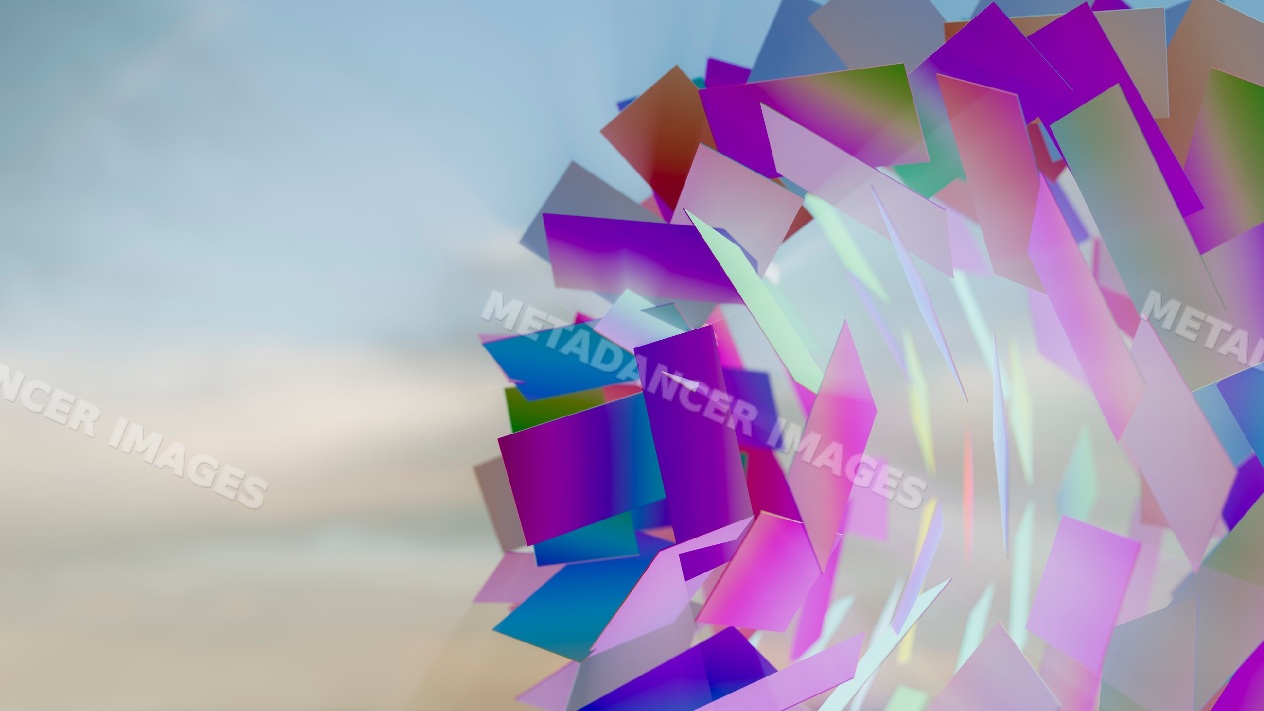 Colorful abstract digital geometric shapes in modern art illustration