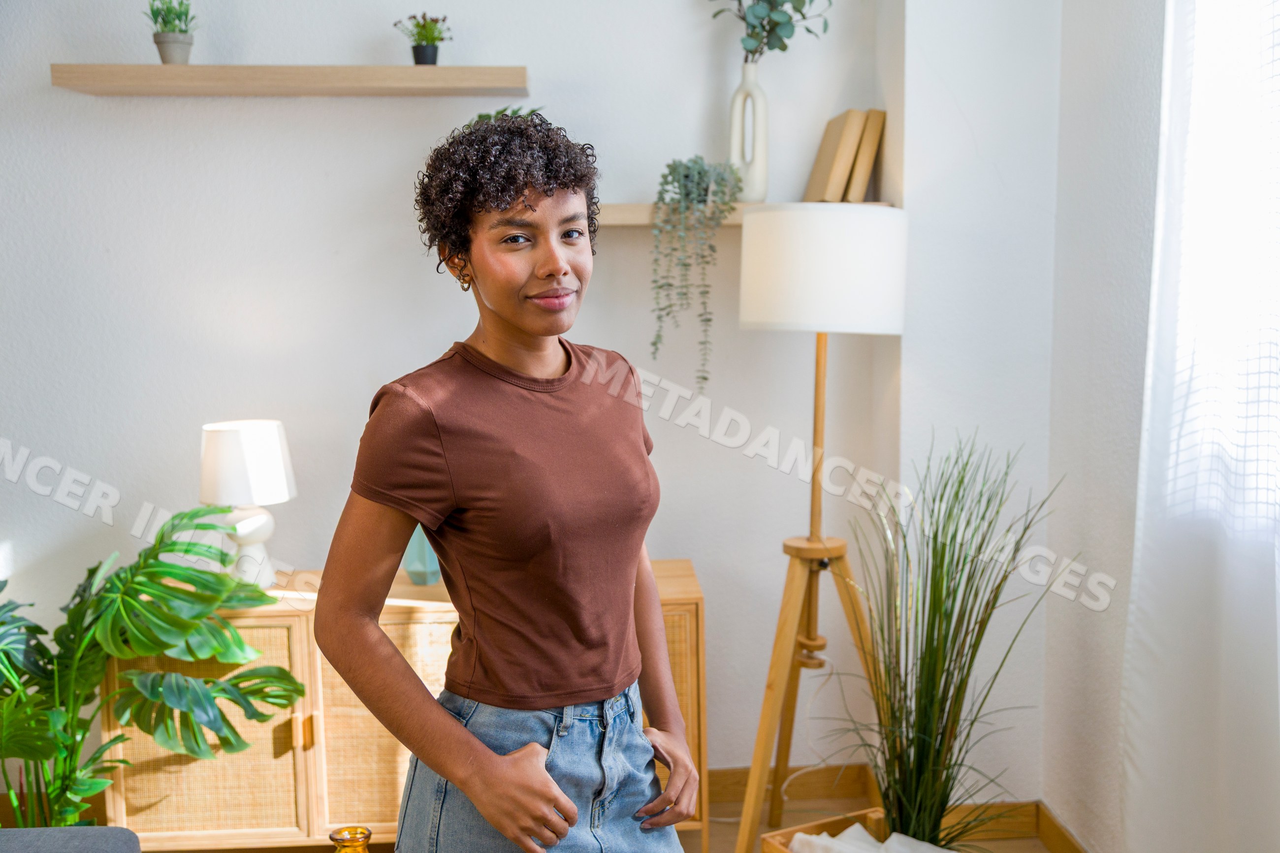 Young African American woman standing