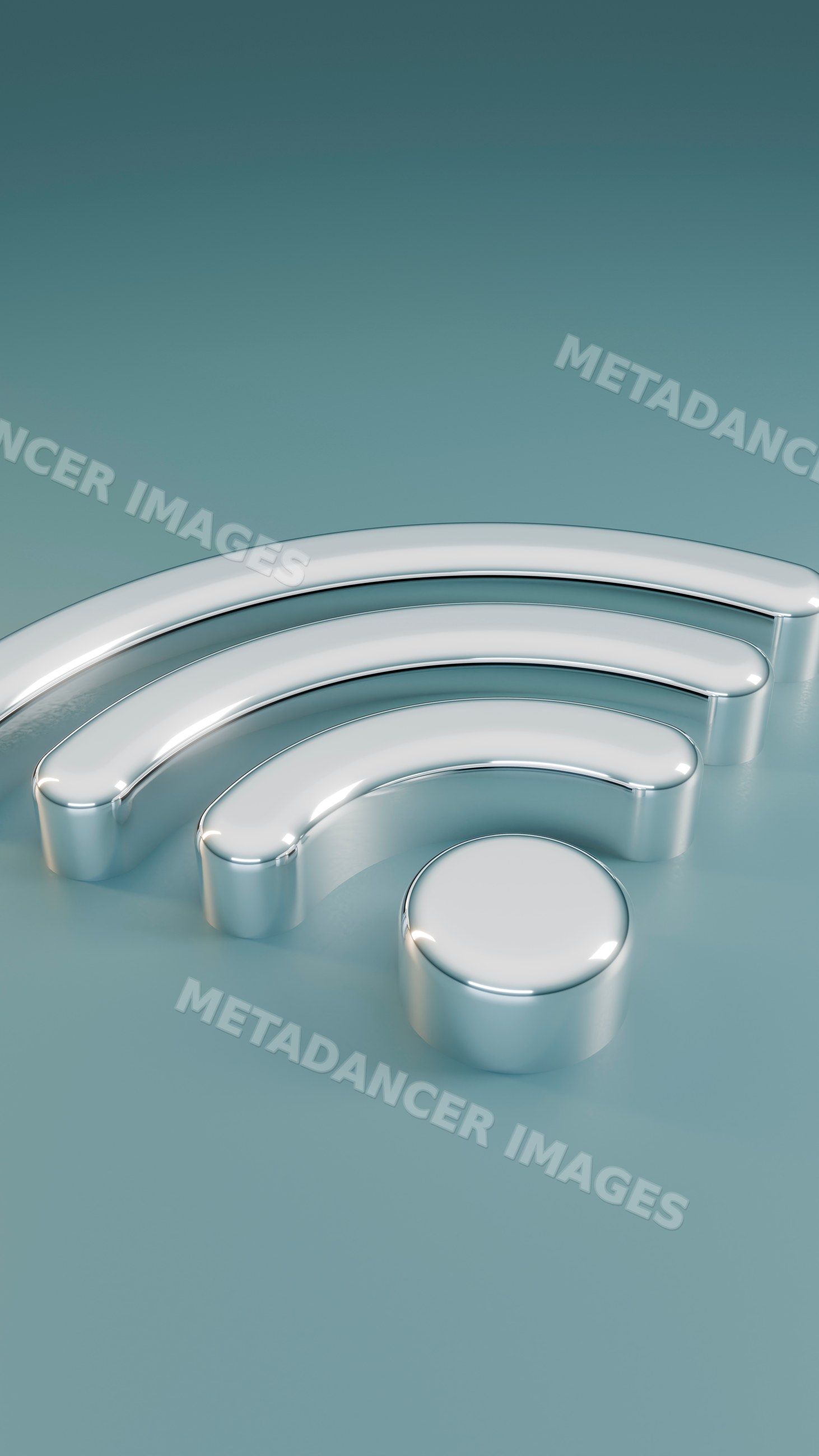 3d silver wifi symbol icon for wireless network connectivity