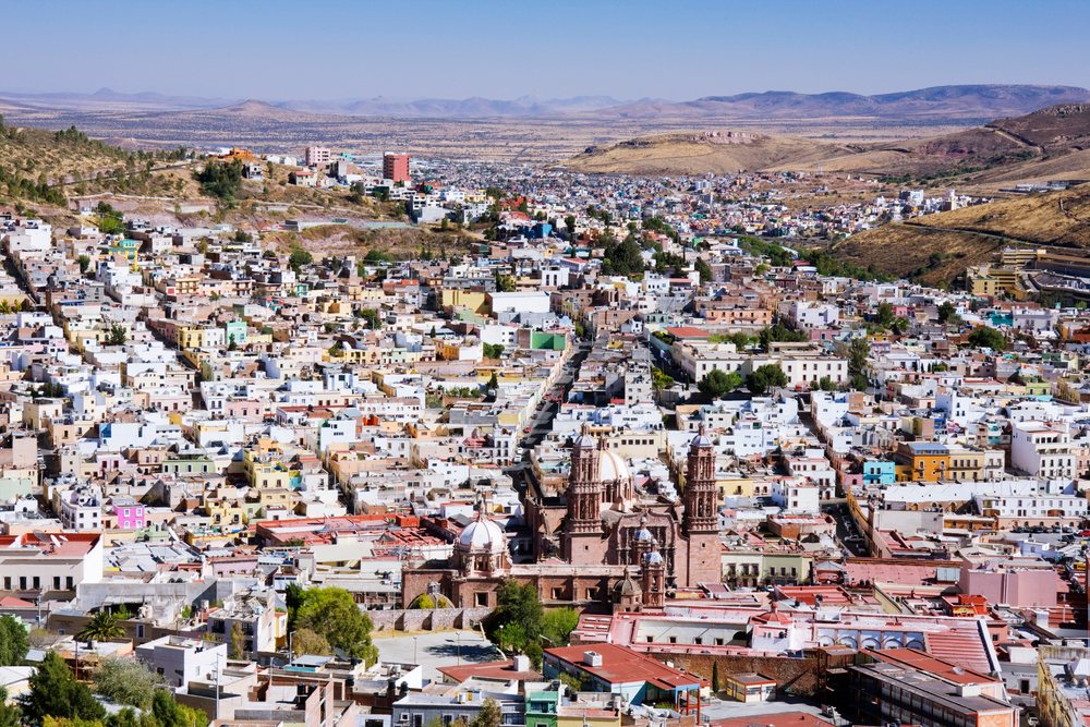 Zacatecas panoramic cityscape with historic architecture