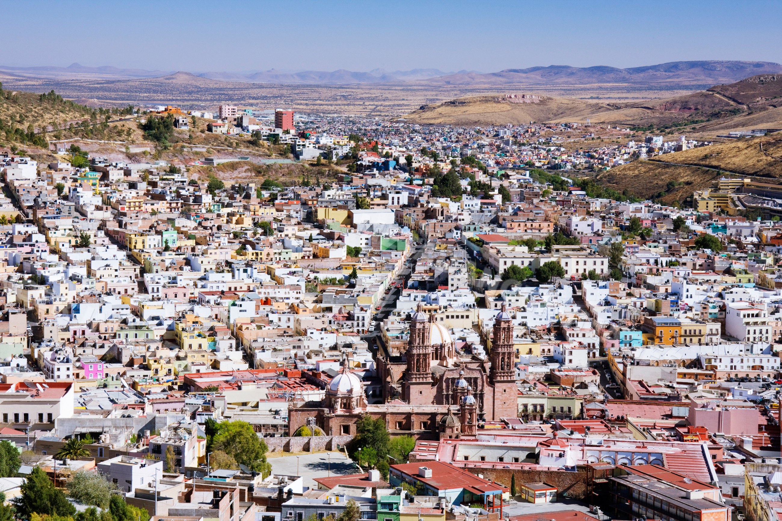 Zacatecas panoramic cityscape with historic architecture