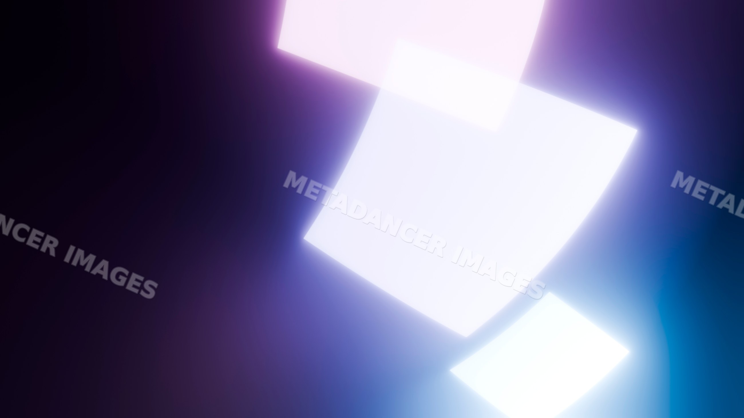 Glowing translucent squares creating abstract digital light pattern