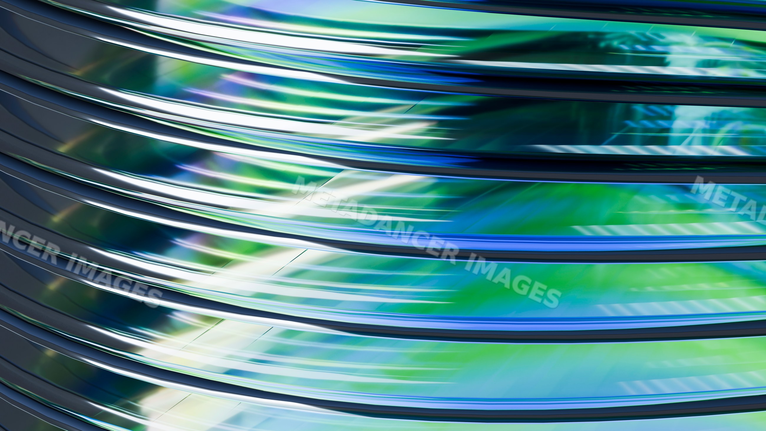 Abstract illustration of metallic curved lines
