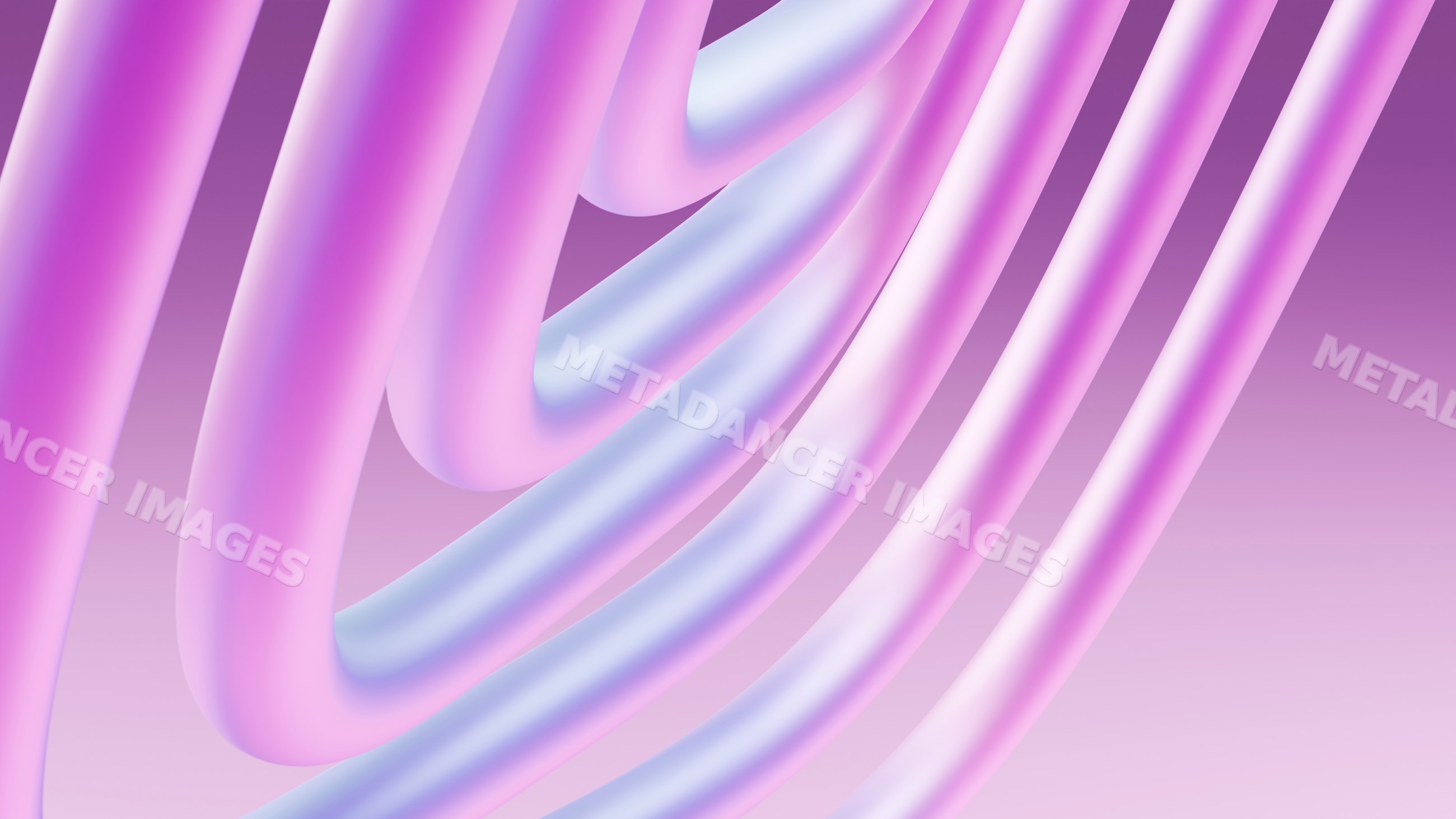 Abstract smooth pink and purple curved tubes digital art