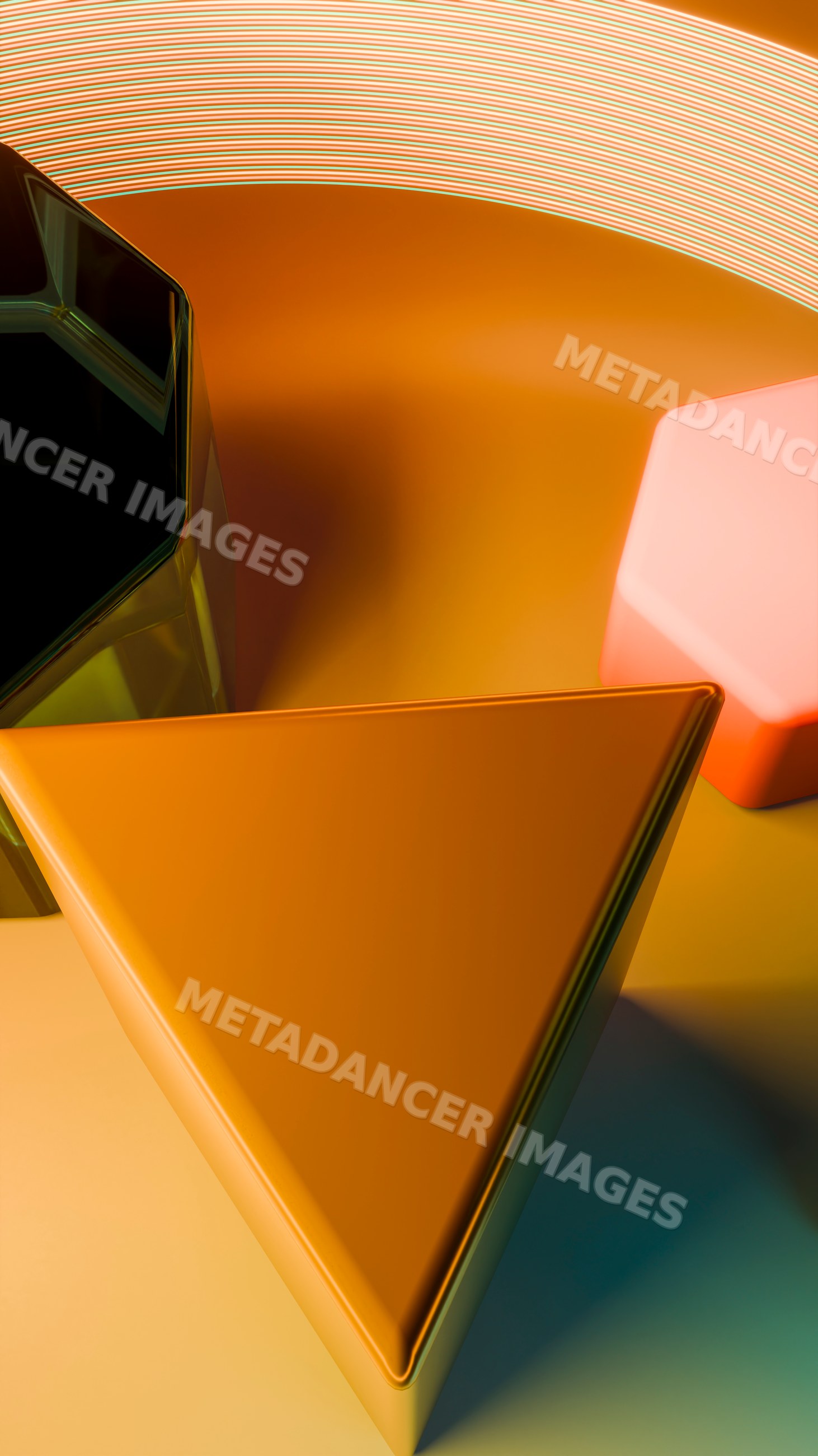 Colorful 3d triangular, hexagonal