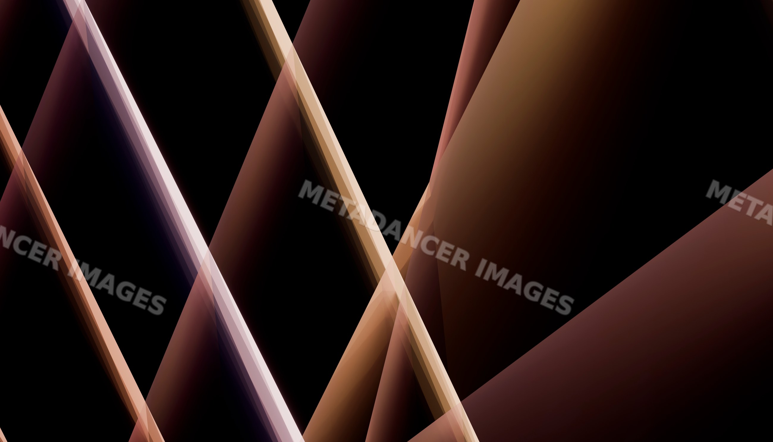 Digital abstract art with overlapping brown geometric shapes on dark
