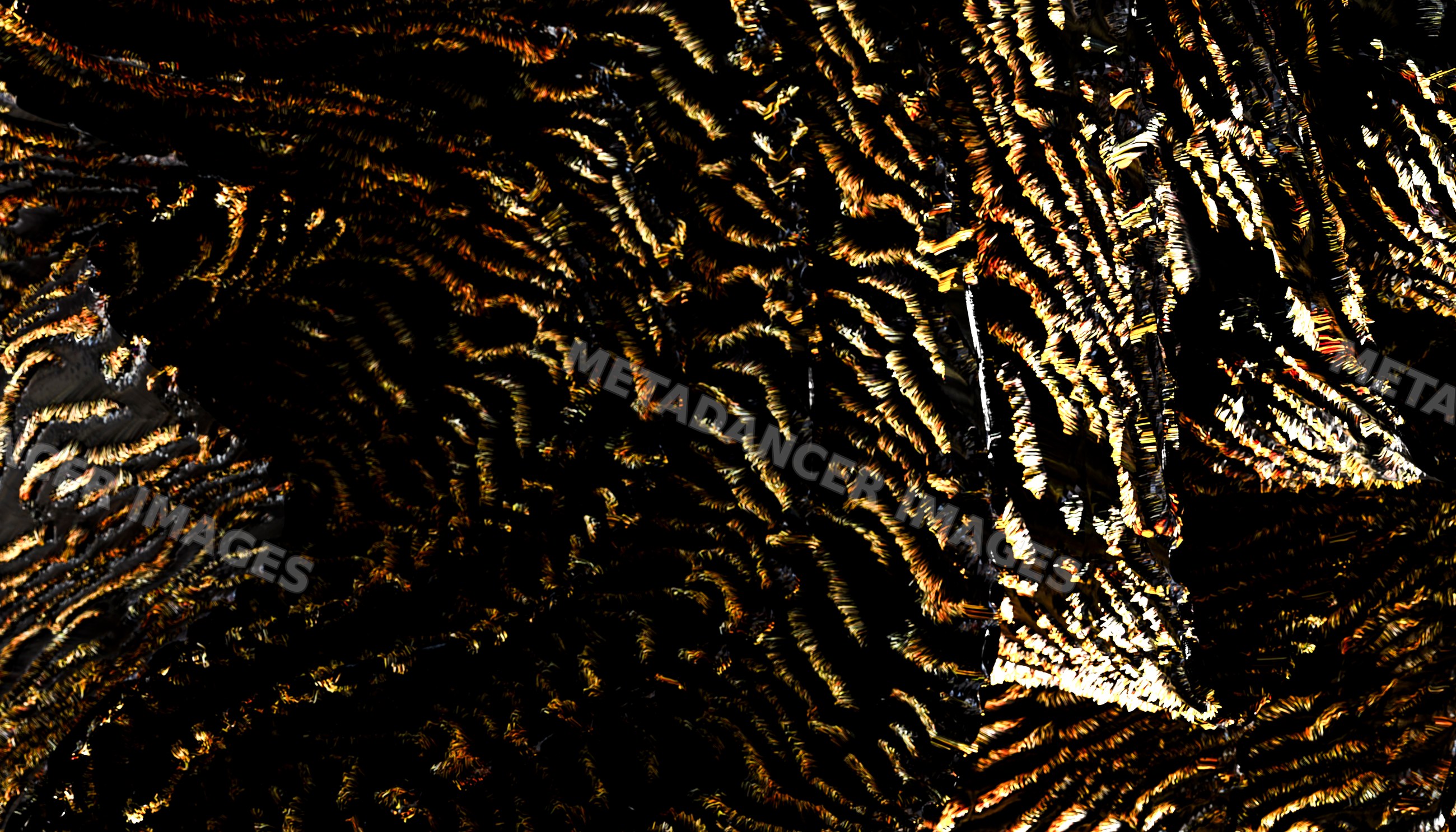 Close-up abstract Black and gold textured metallic surface