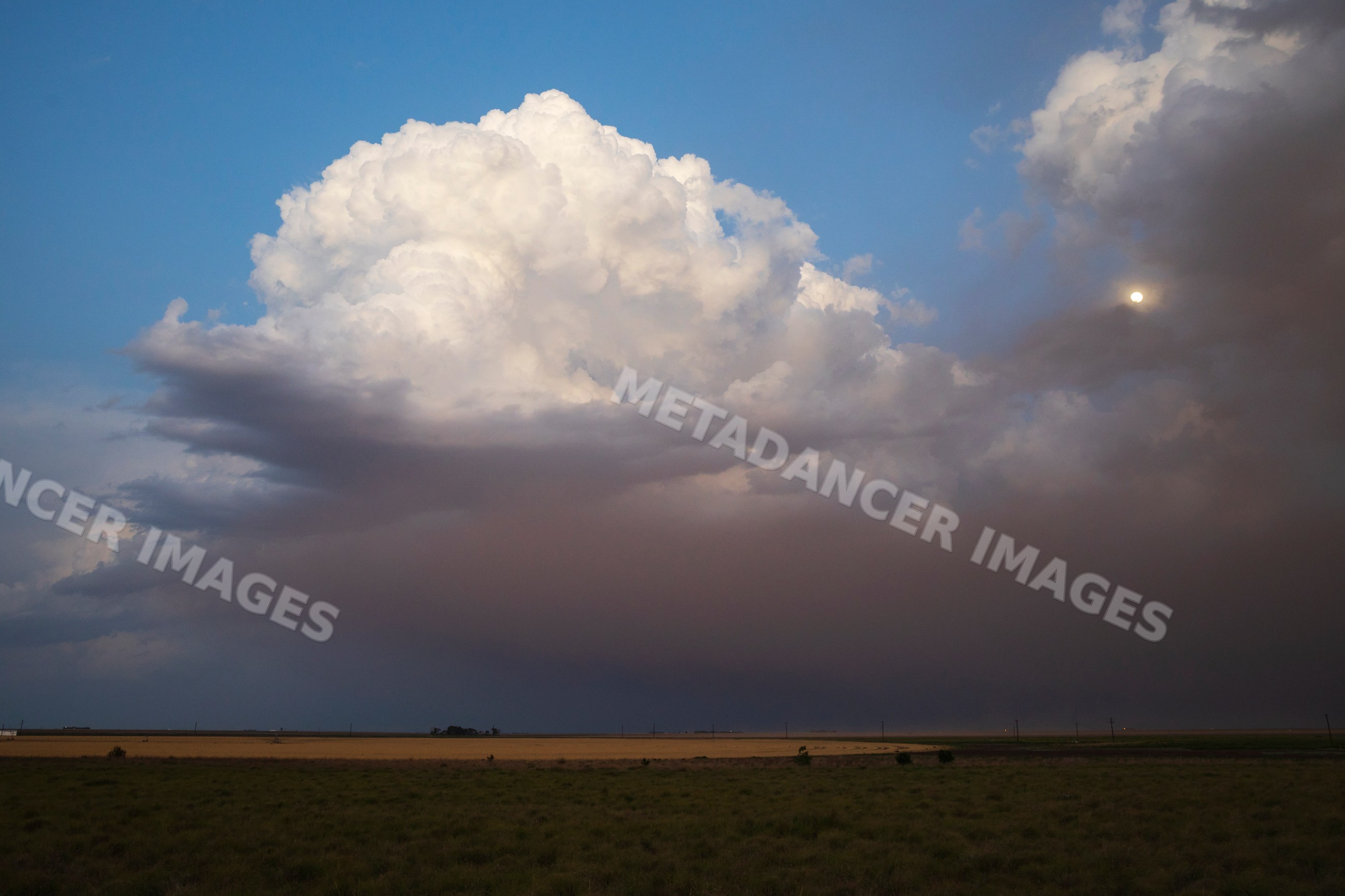 Dust storm at Sunset over Great Plains near post texas