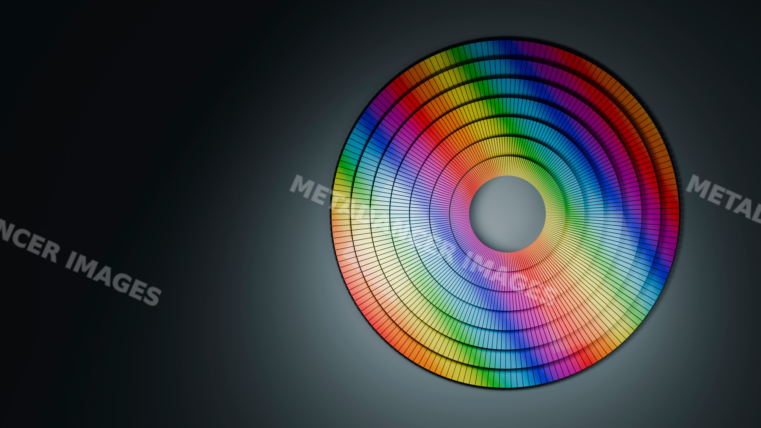 Color wheel illustration with rainbow spectrum gradient
