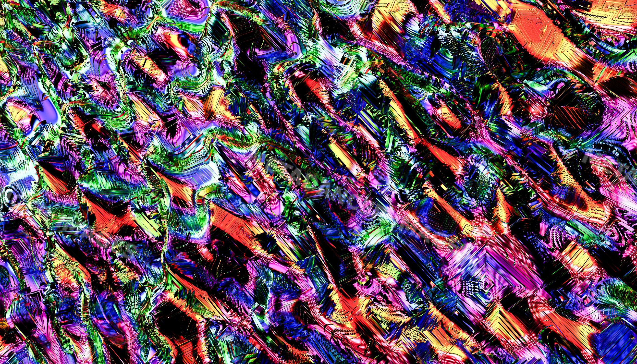 Abstract colorful digital art pattern with vibrant fragmented shapes