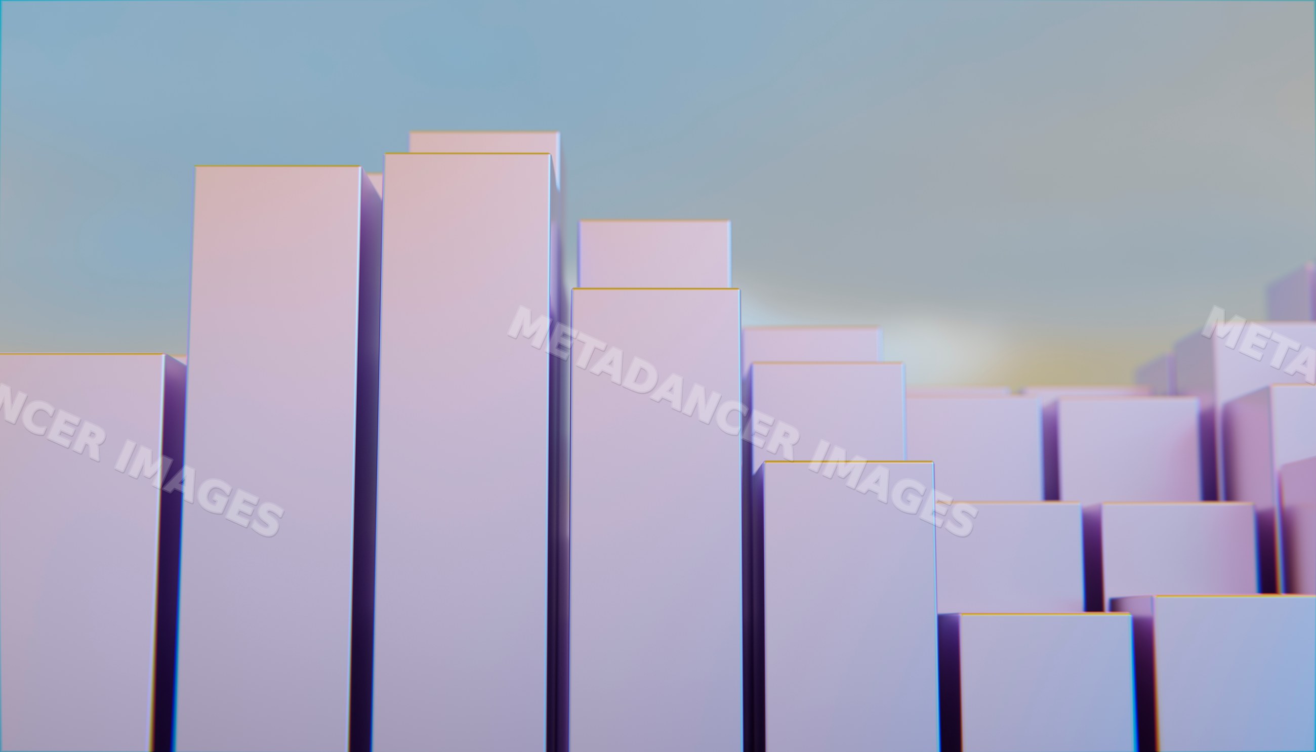 Abstract purple 3d rectangular blocks arranged