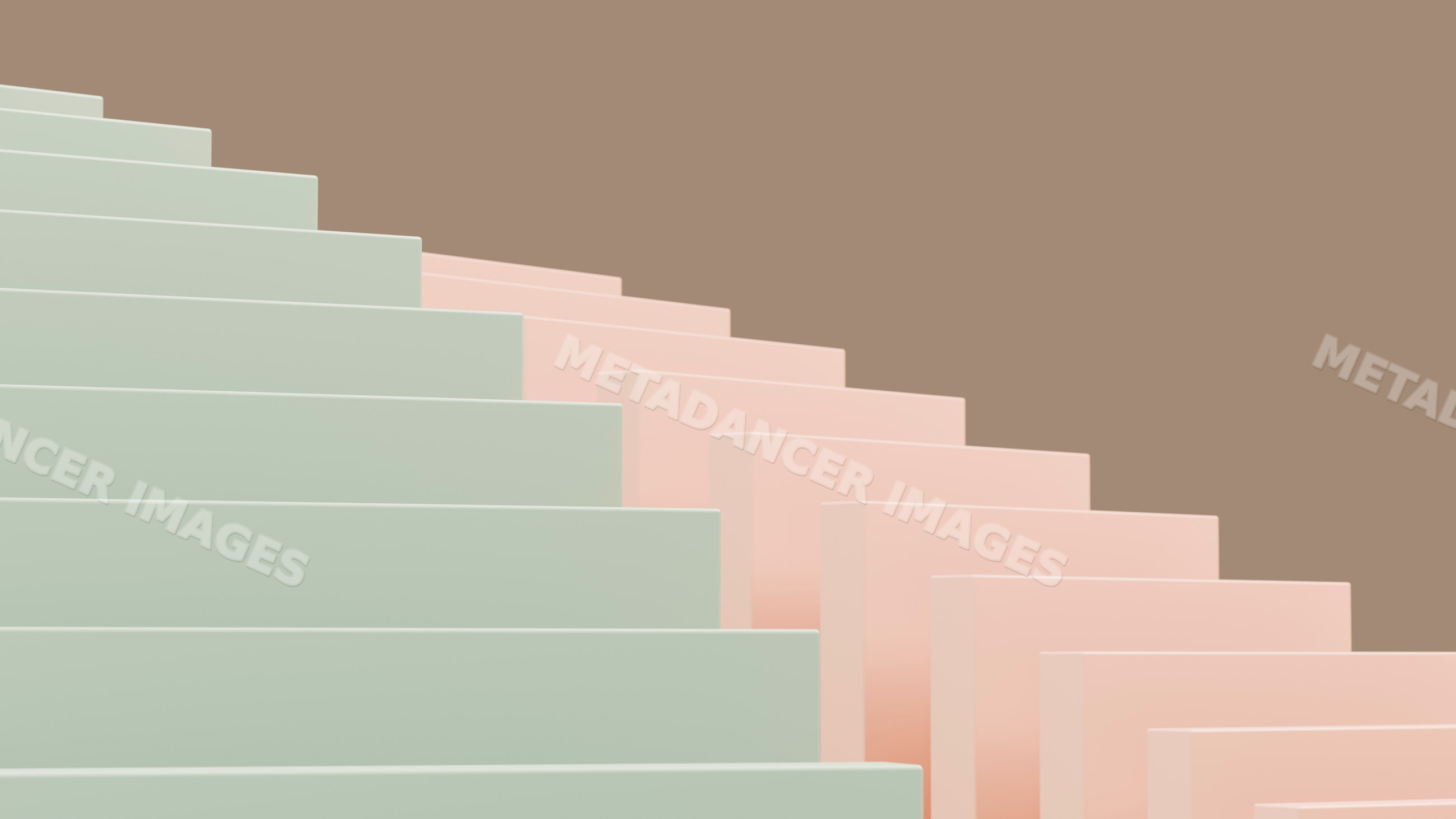 Minimalist pastel green and pink stairs with geometric design