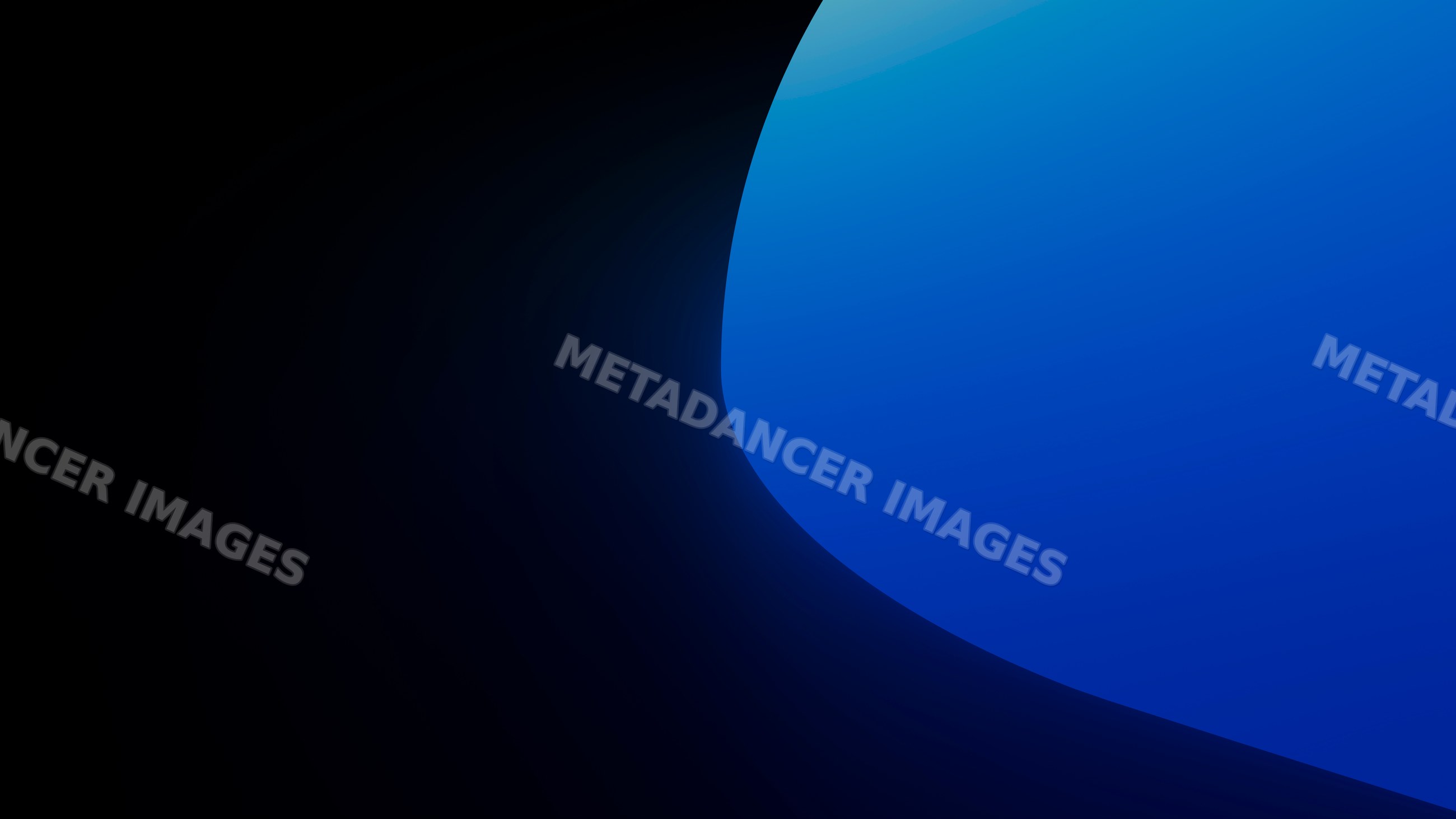 Blue curved abstract shape with smooth gradient in digital art