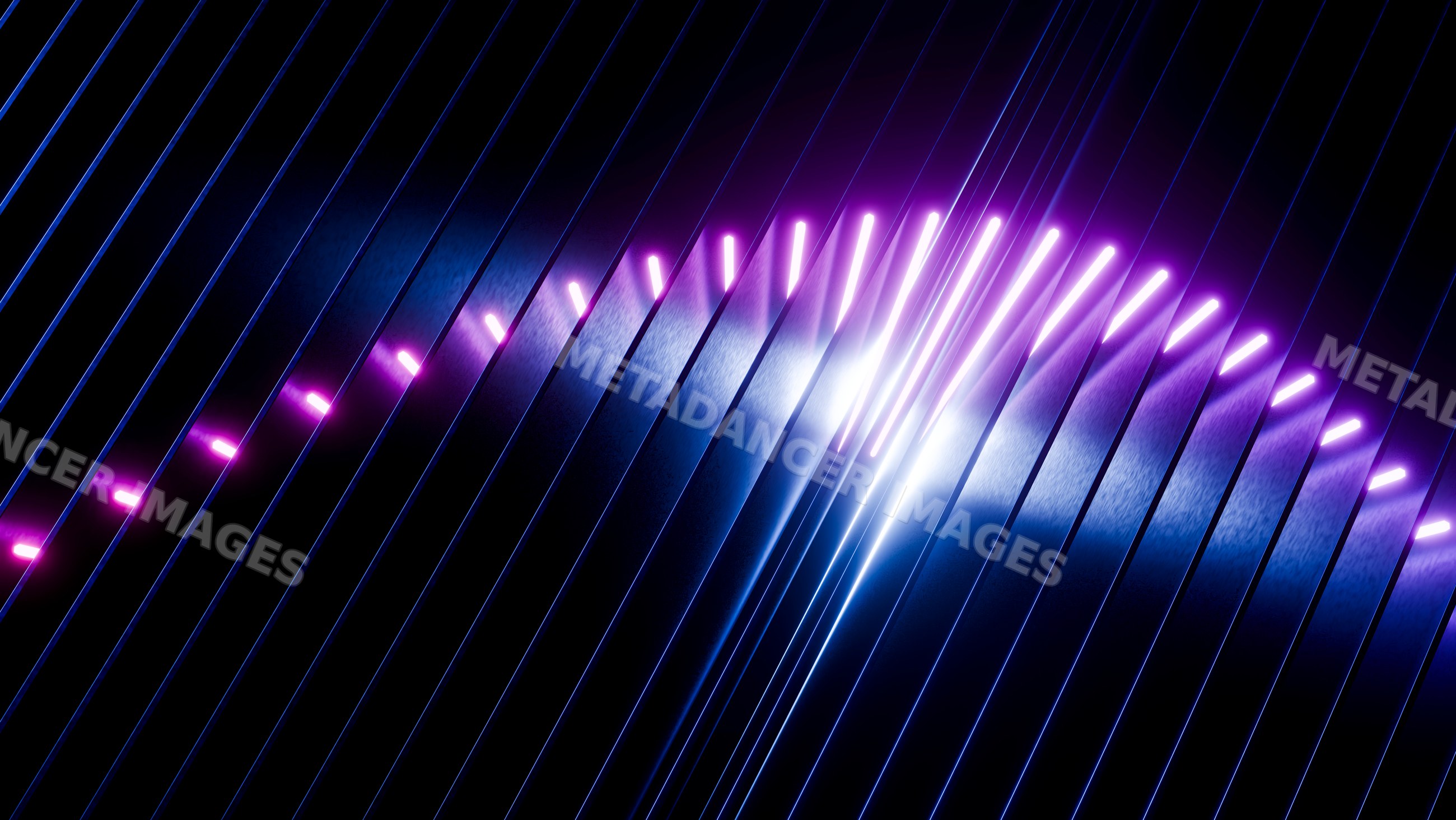 Abstract digital illustration with glowing purple and blue vertical