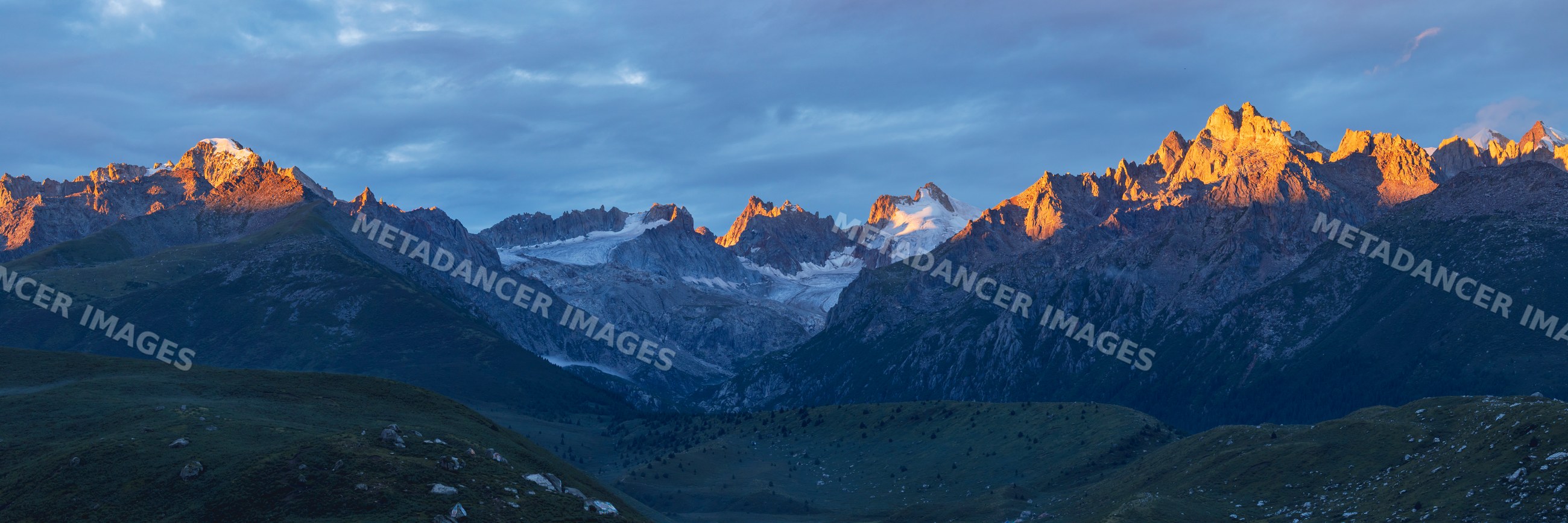 Mountain range at Sunrise in Kham Tibet, sichuan province