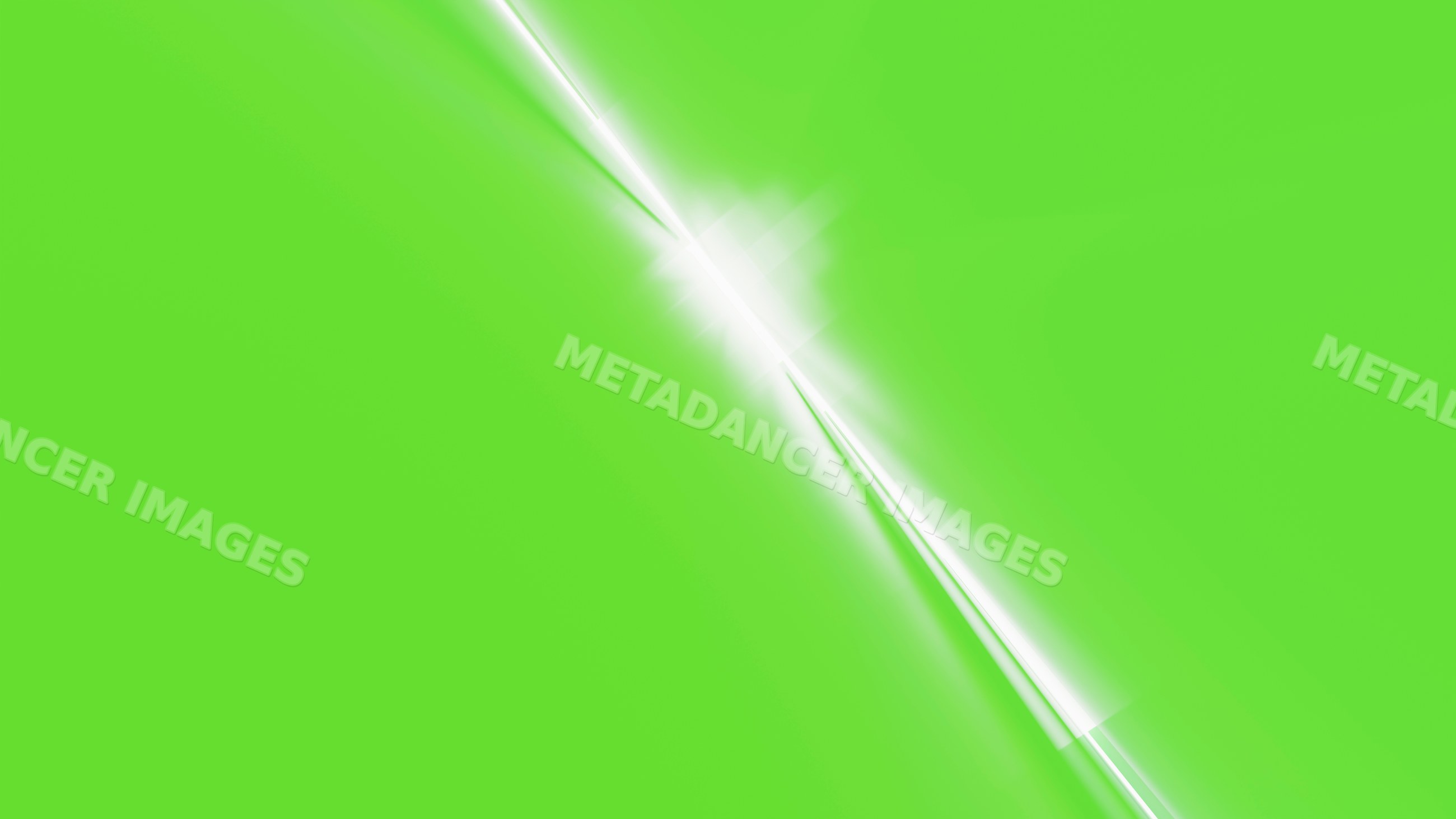 White neon light streak glowing on vibrant green background