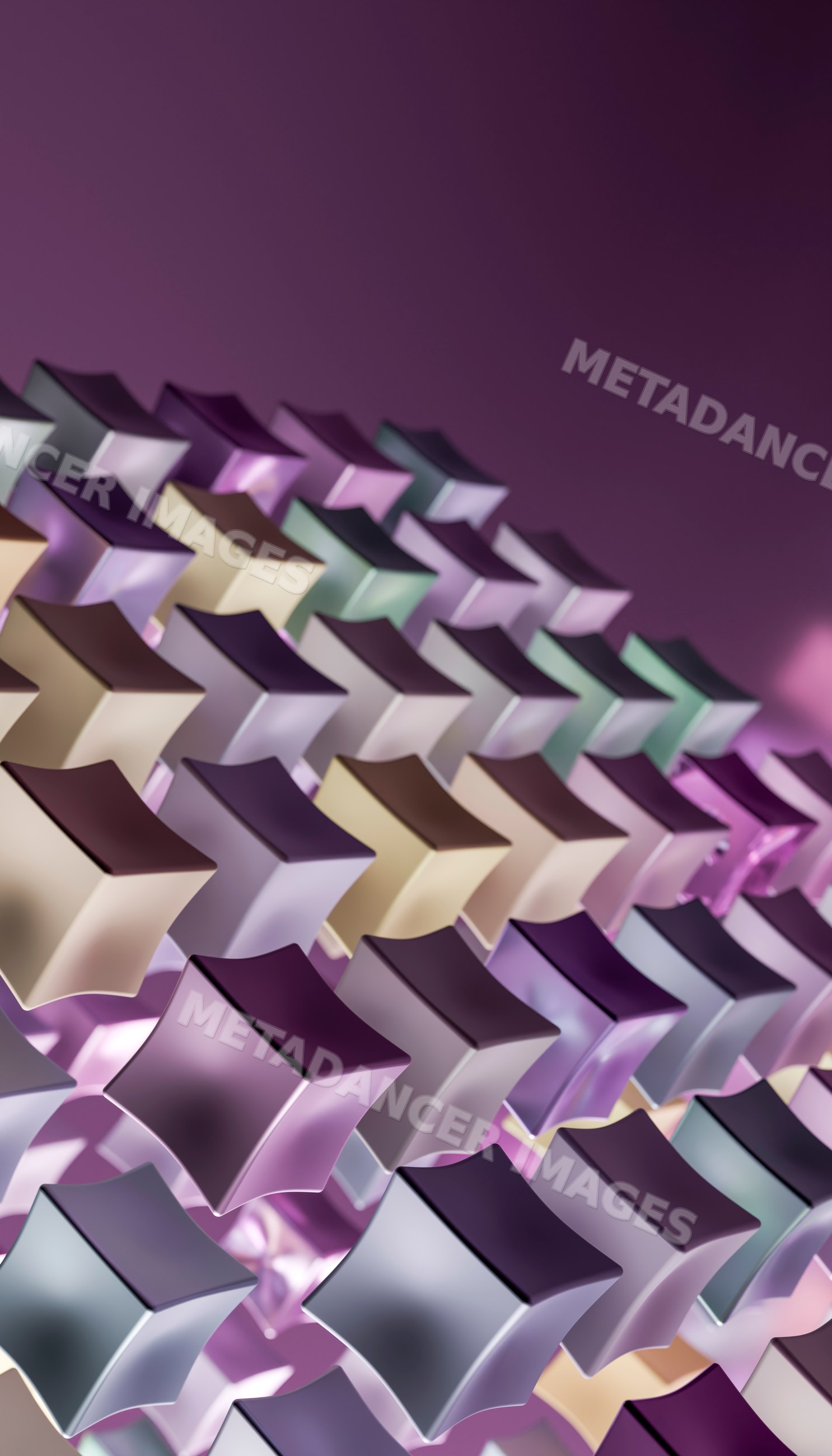 Colorful abstract arrangement of 3d cubes with soft lighting