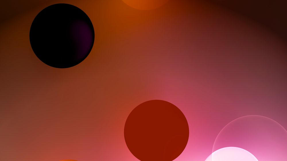 Abstract digital art illustration with colorful glowing circles