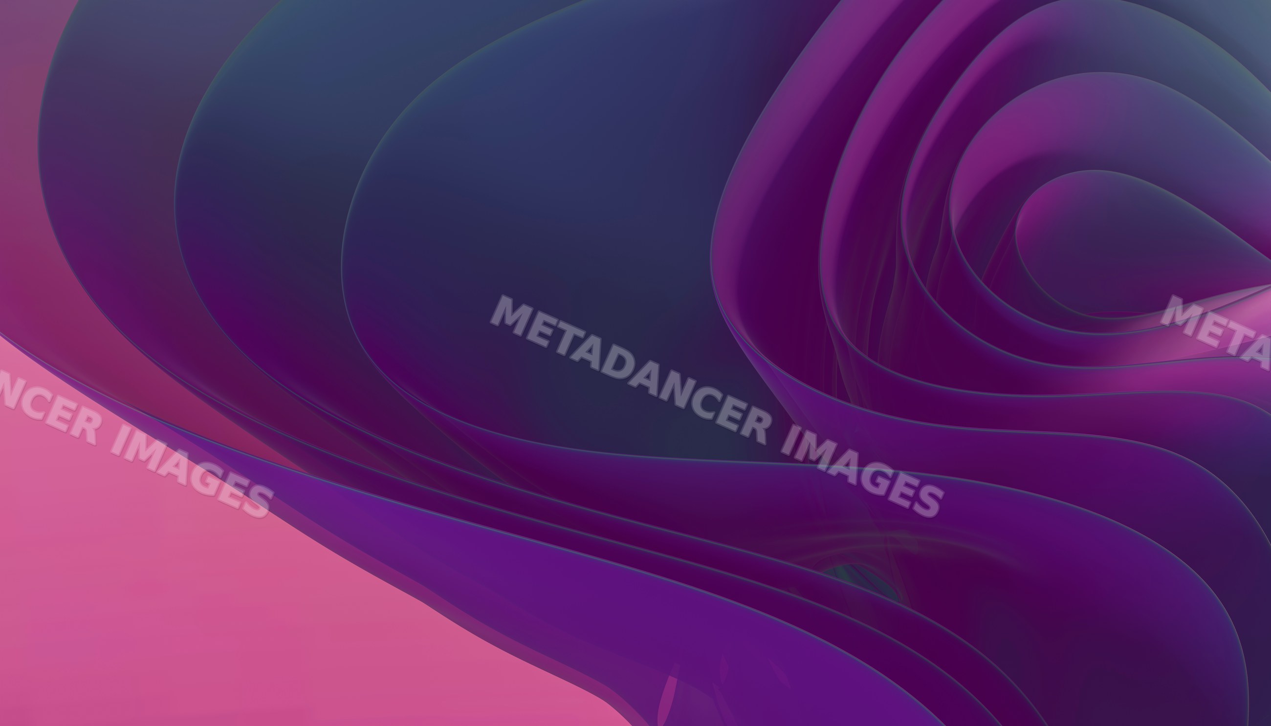 3d rendering of an abstract flowing shape with blue and purple curves