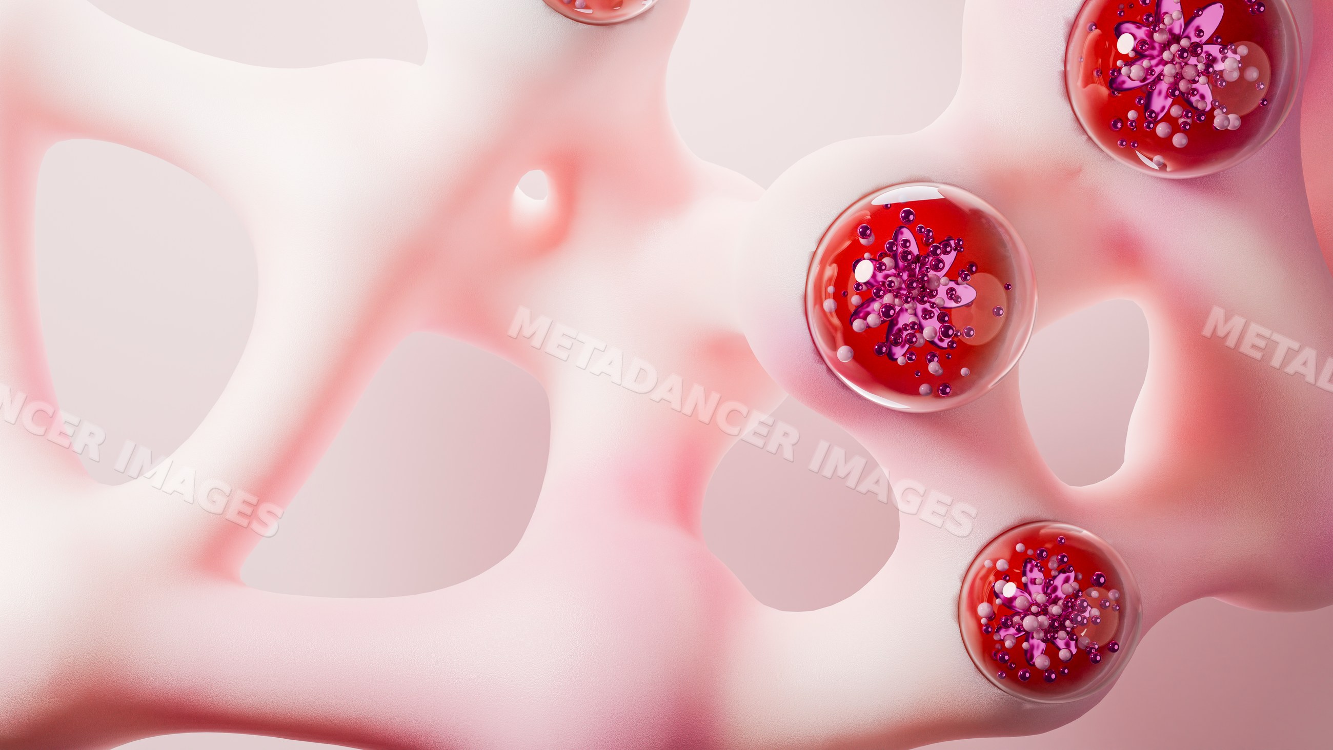 3d digital illustration of a pink structure with smooth texture