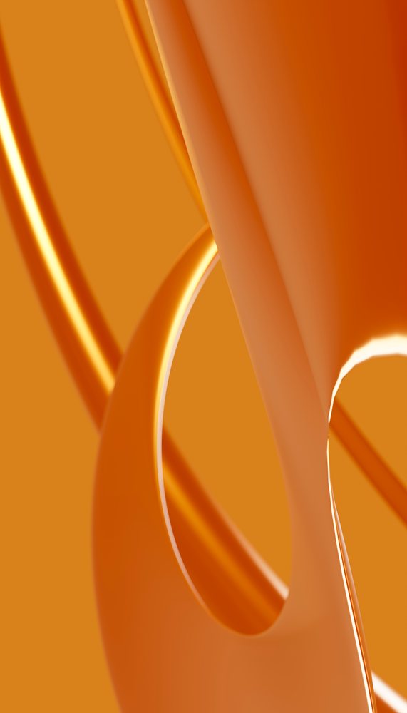 Orange abstract smooth curved shapes with modern geometric design