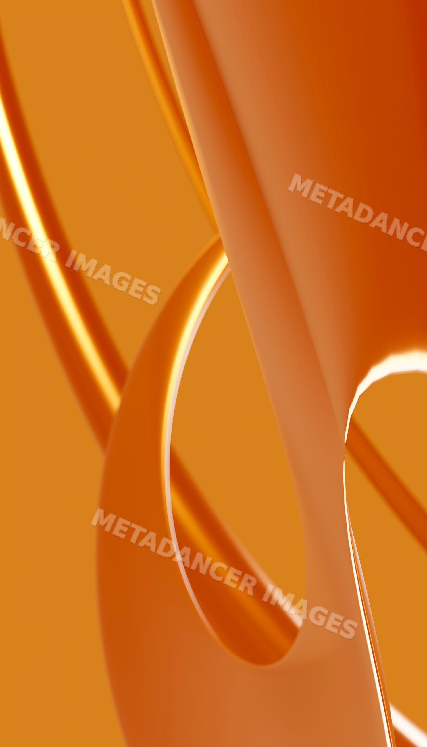 Orange abstract smooth curved shapes with modern geometric design