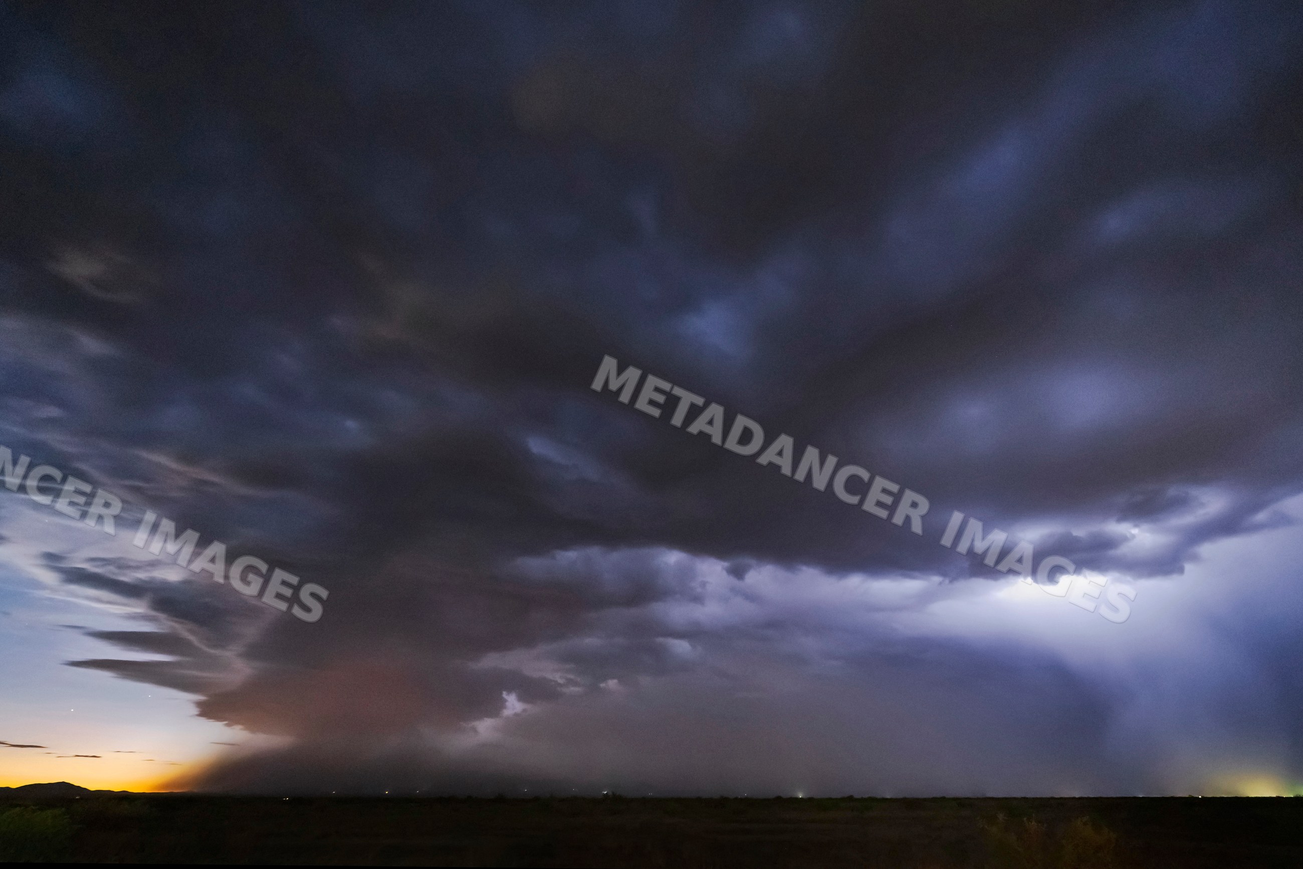 Evening Thunderstorm with Haboob dust storm over mcneal, Arizona