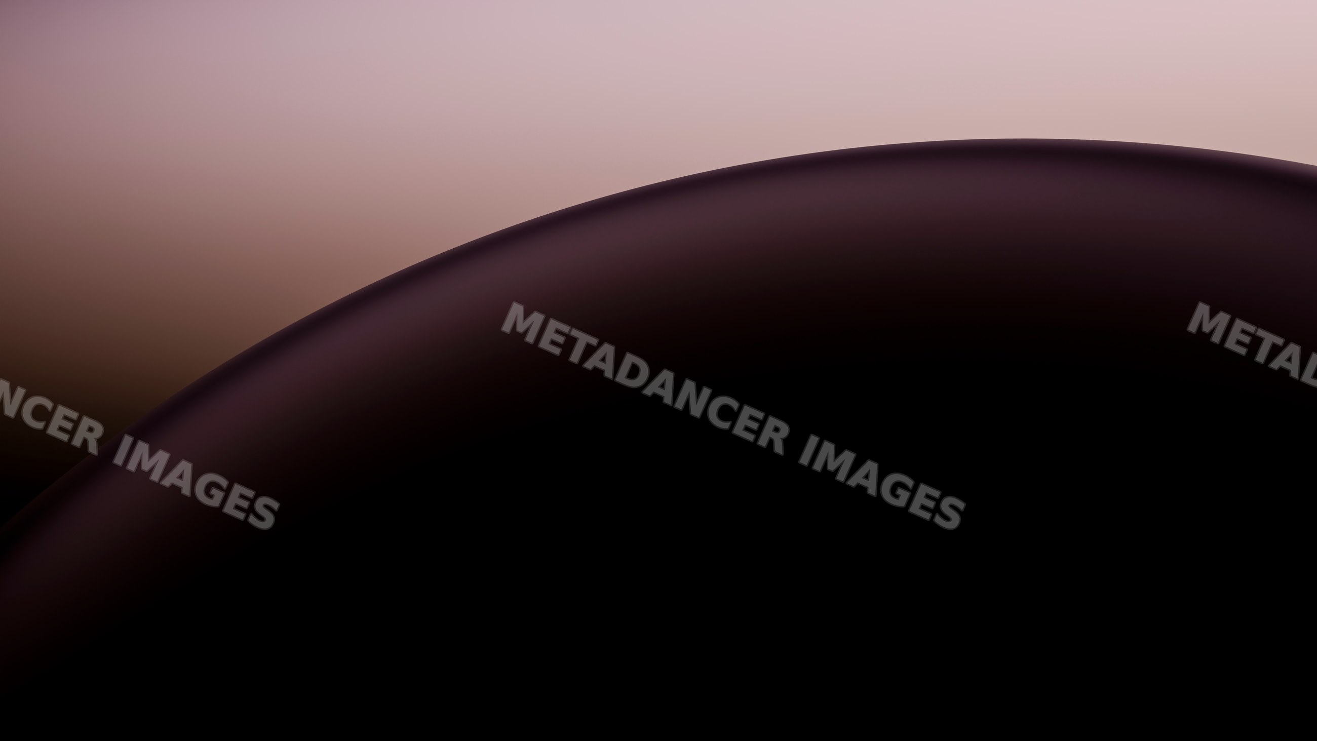 Smooth glossy black liquid curve with subtle gradient background