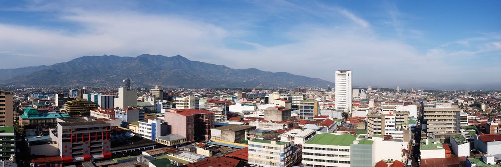 Cityscape of san jose with urban buildings and mountains