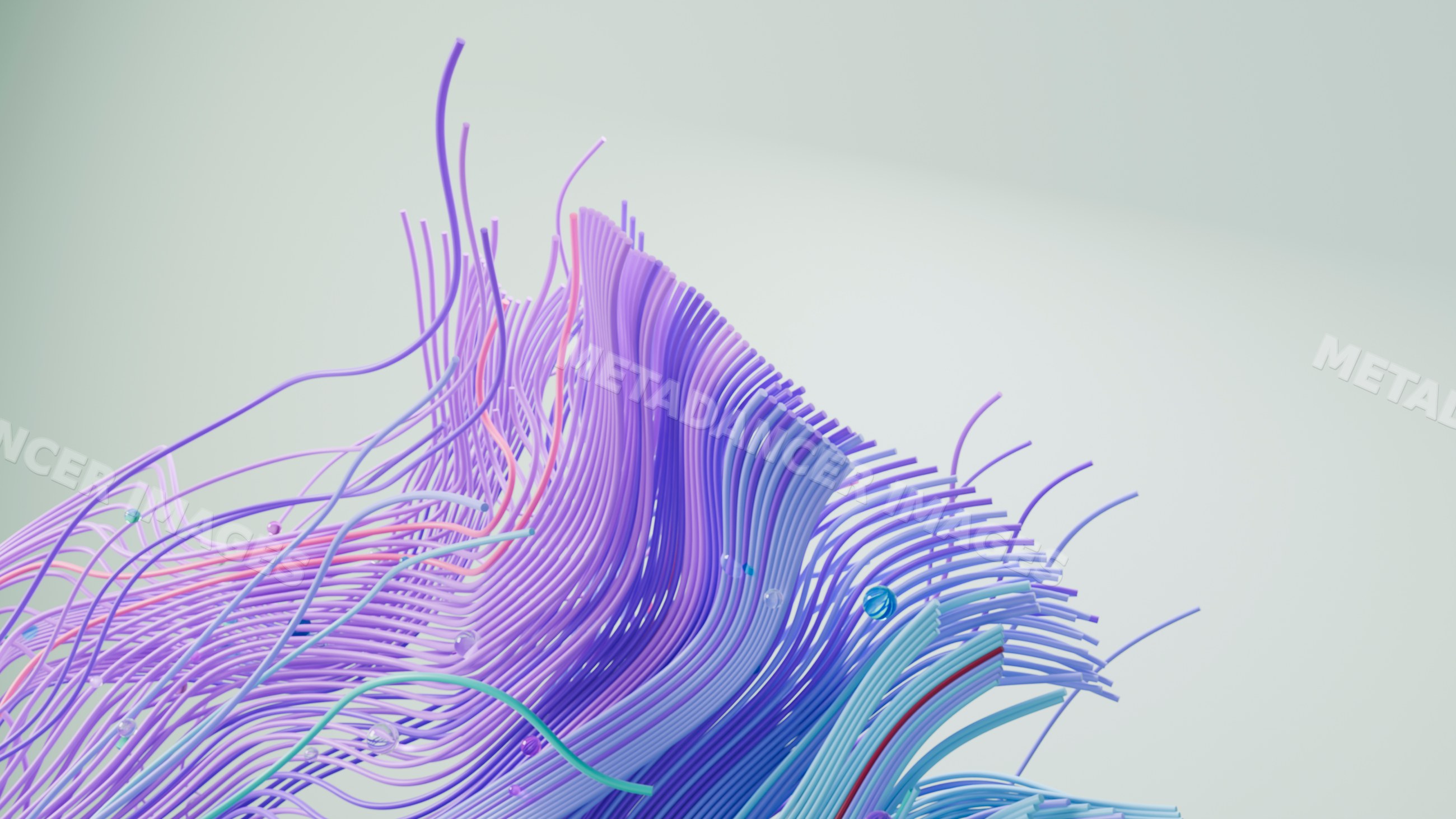 Abstract 3d illustration of colorful flowing strands