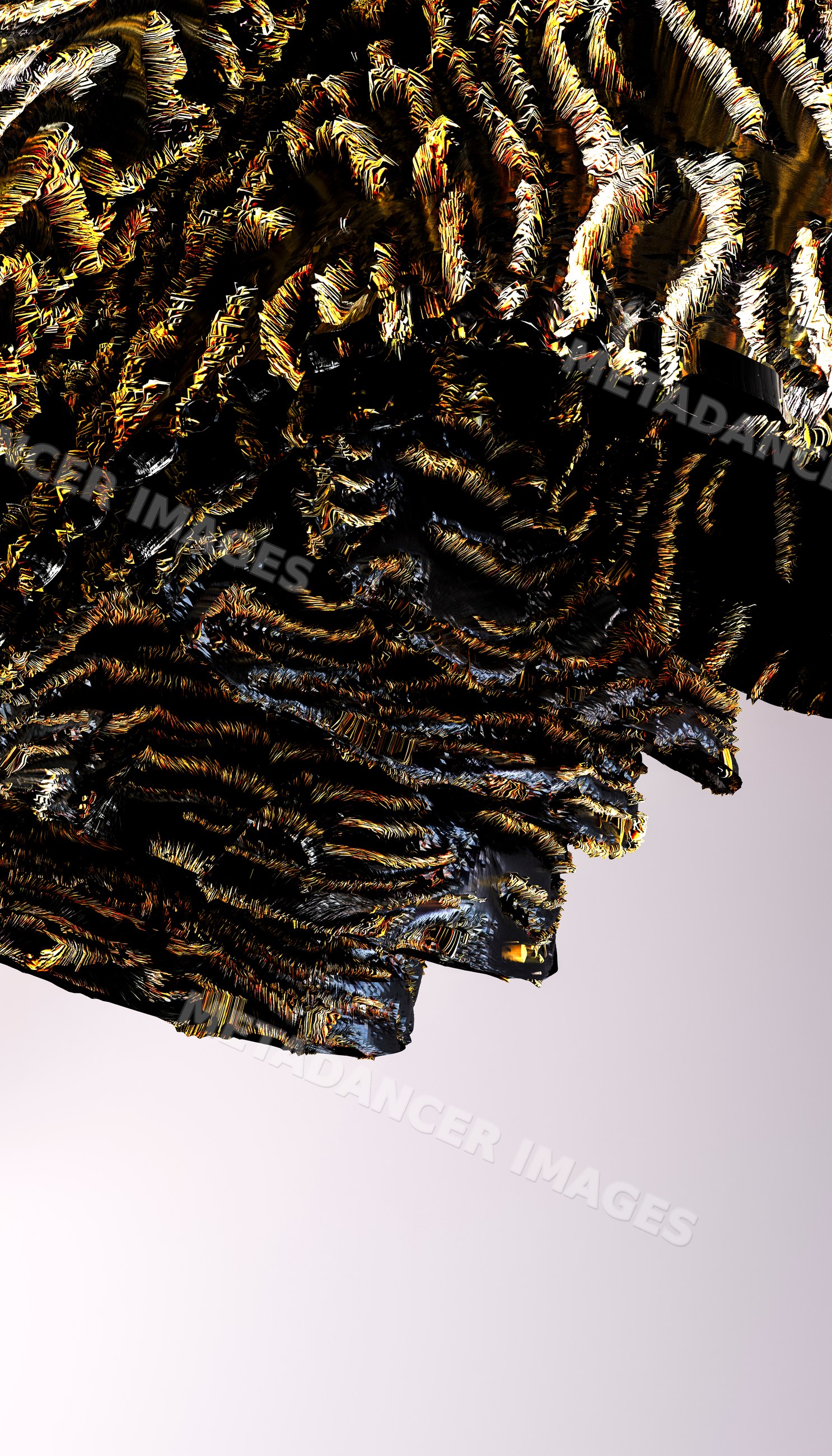 Close-up of abstract gold and Black organic textured surface