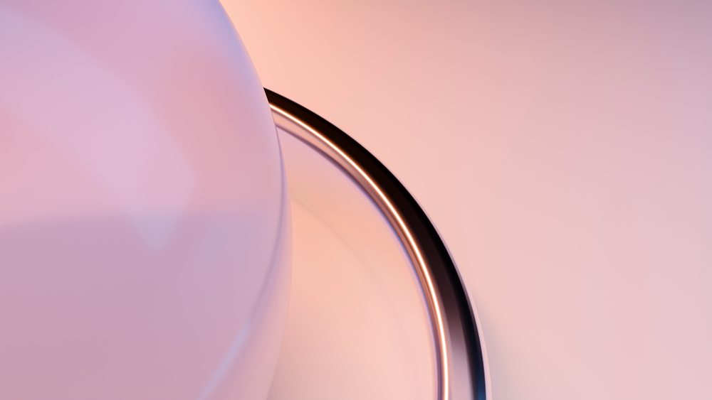 Abstract digital illustration of smooth curved surfaces with pastel