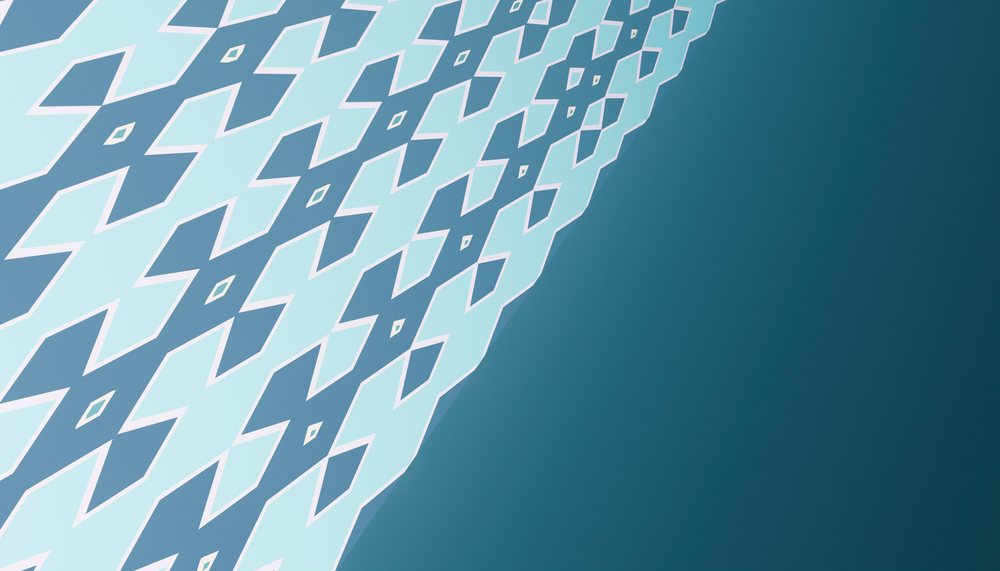 Abstract blue geometric diamond pattern with gradient background