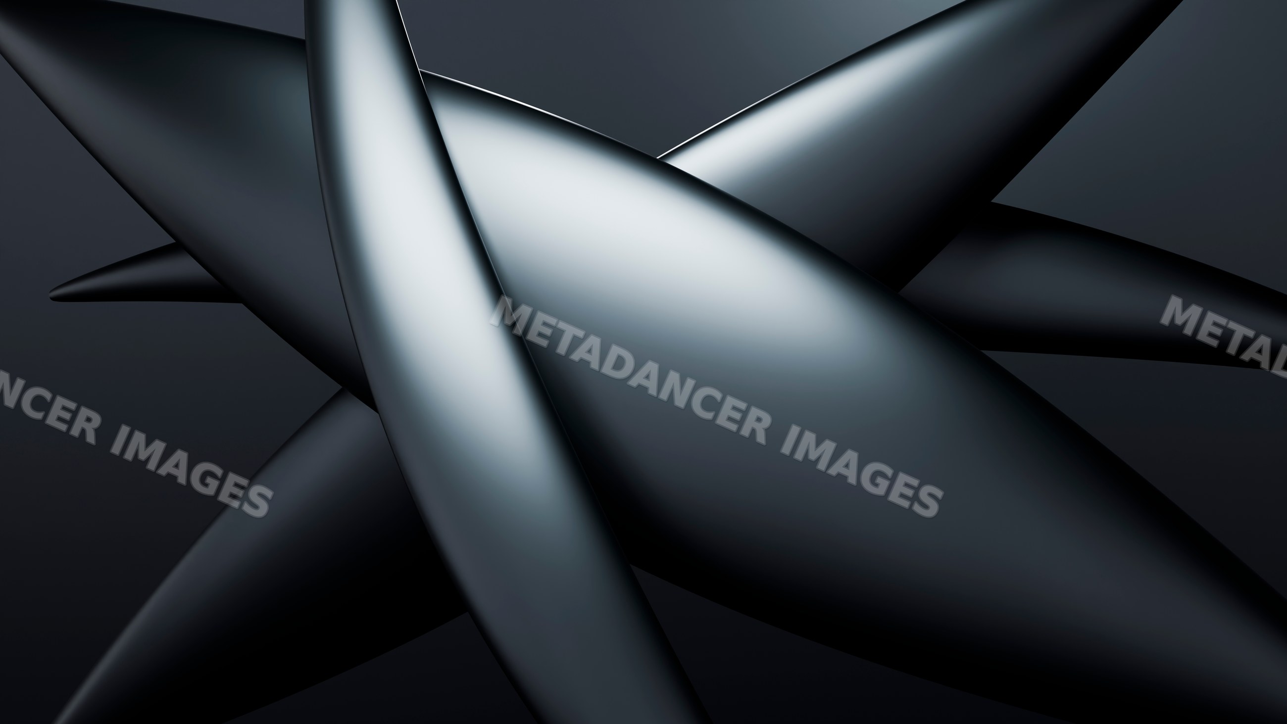 Abstract 3d black smooth curved geometric shapes forming a modern art