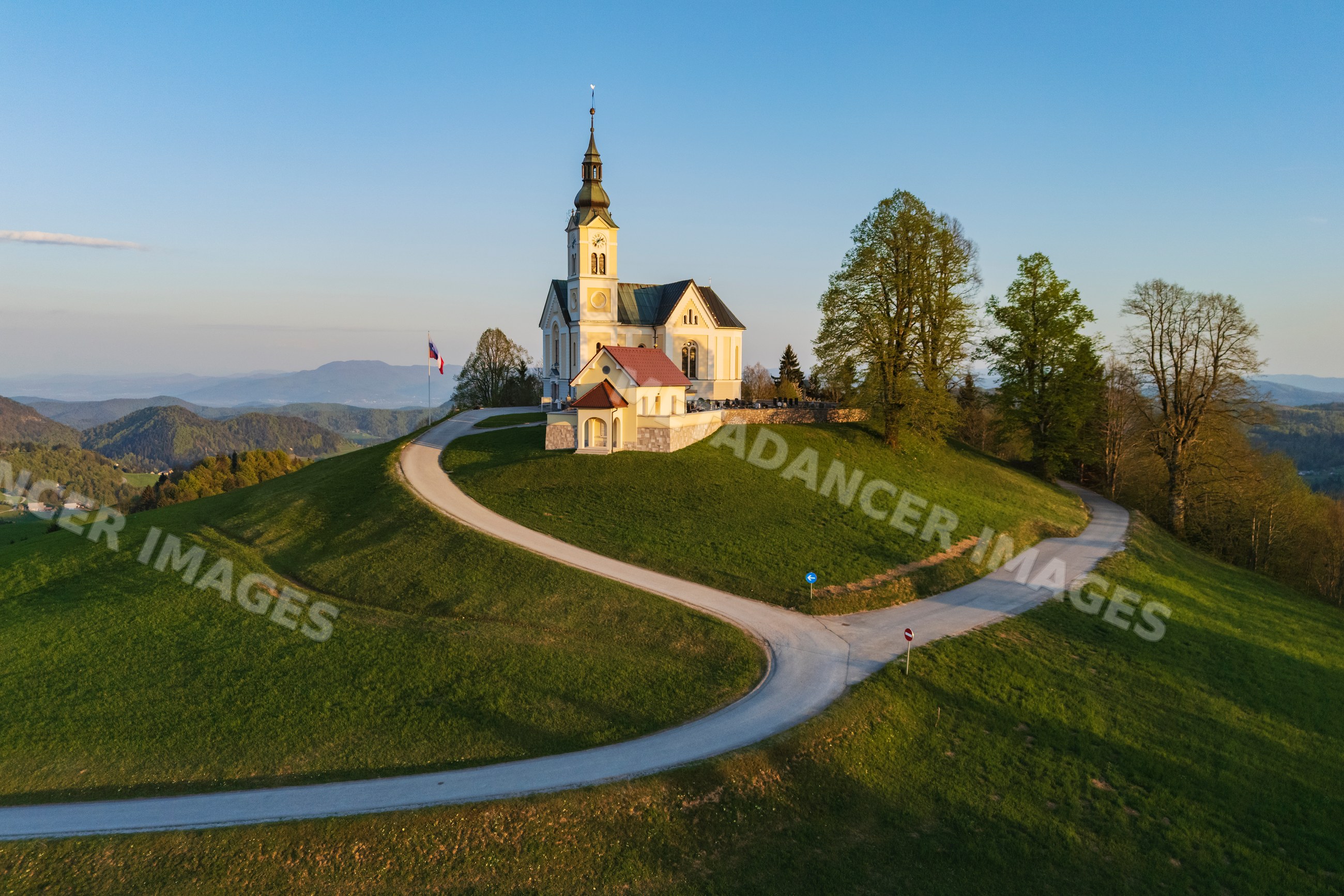 Parish church of St Leonards on hilltop in polhov gradec Slovenia