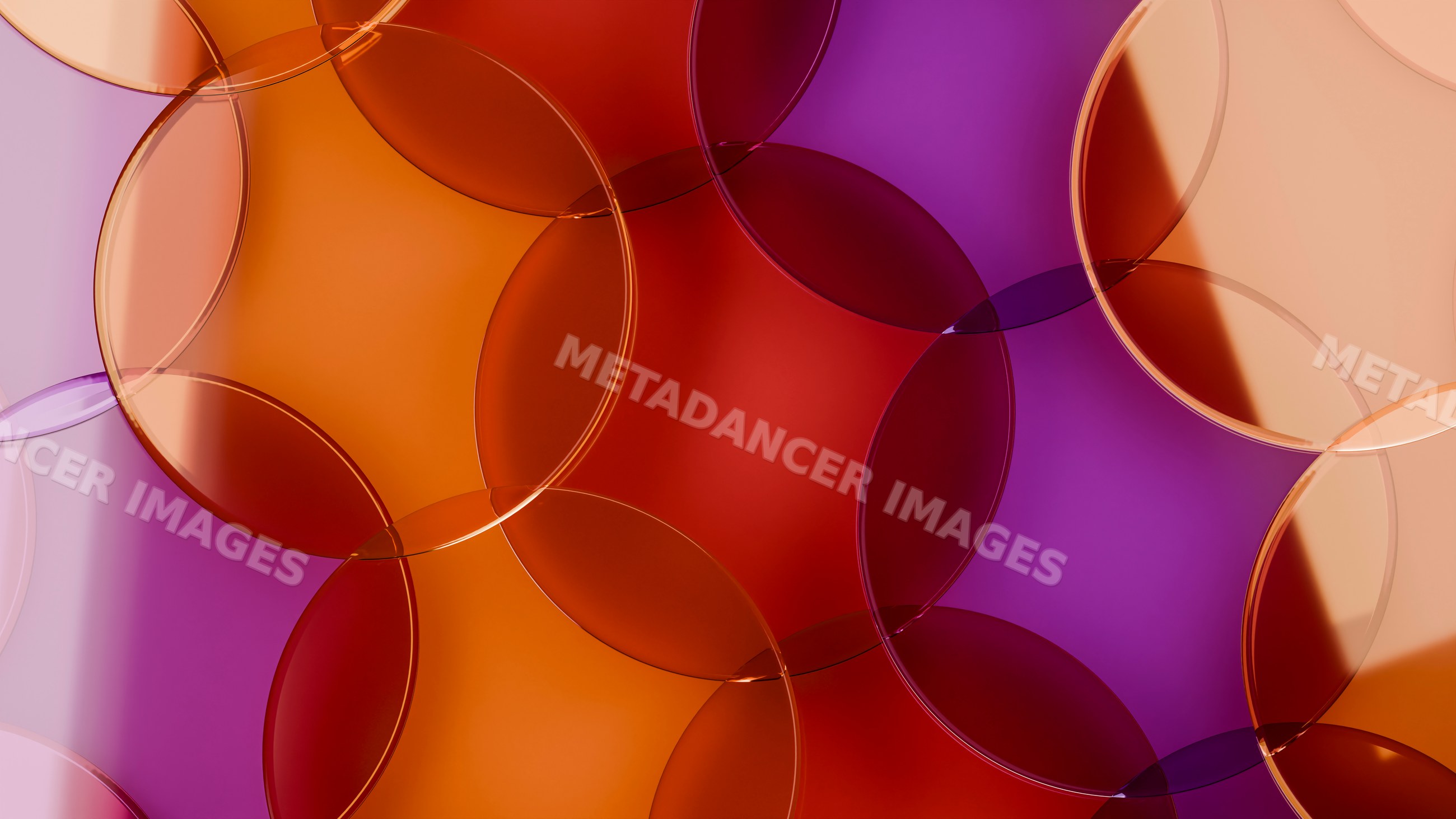 Overlapping transparent orange, red