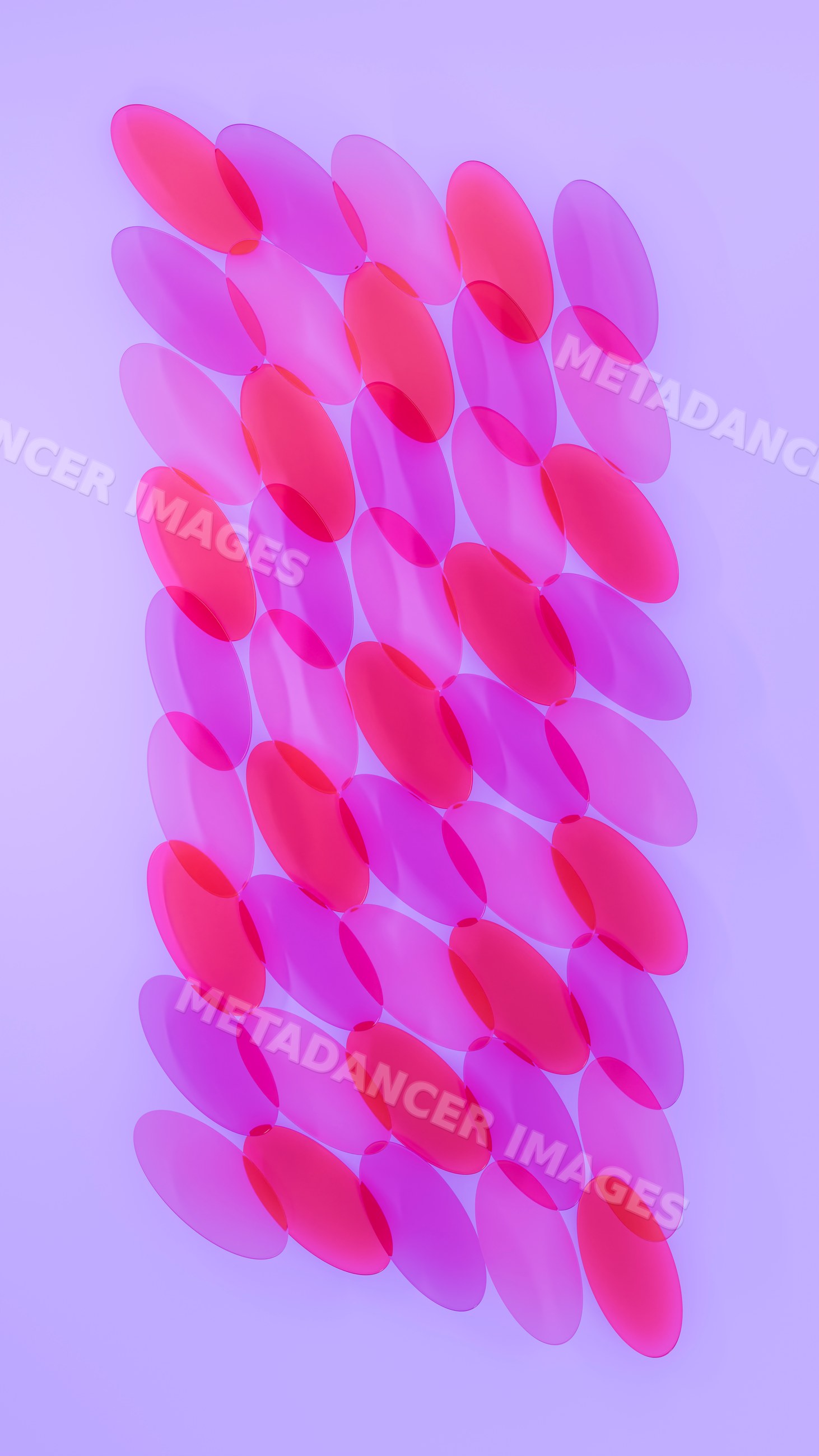 Abstract pattern of overlapping pink and purple transparent ovals