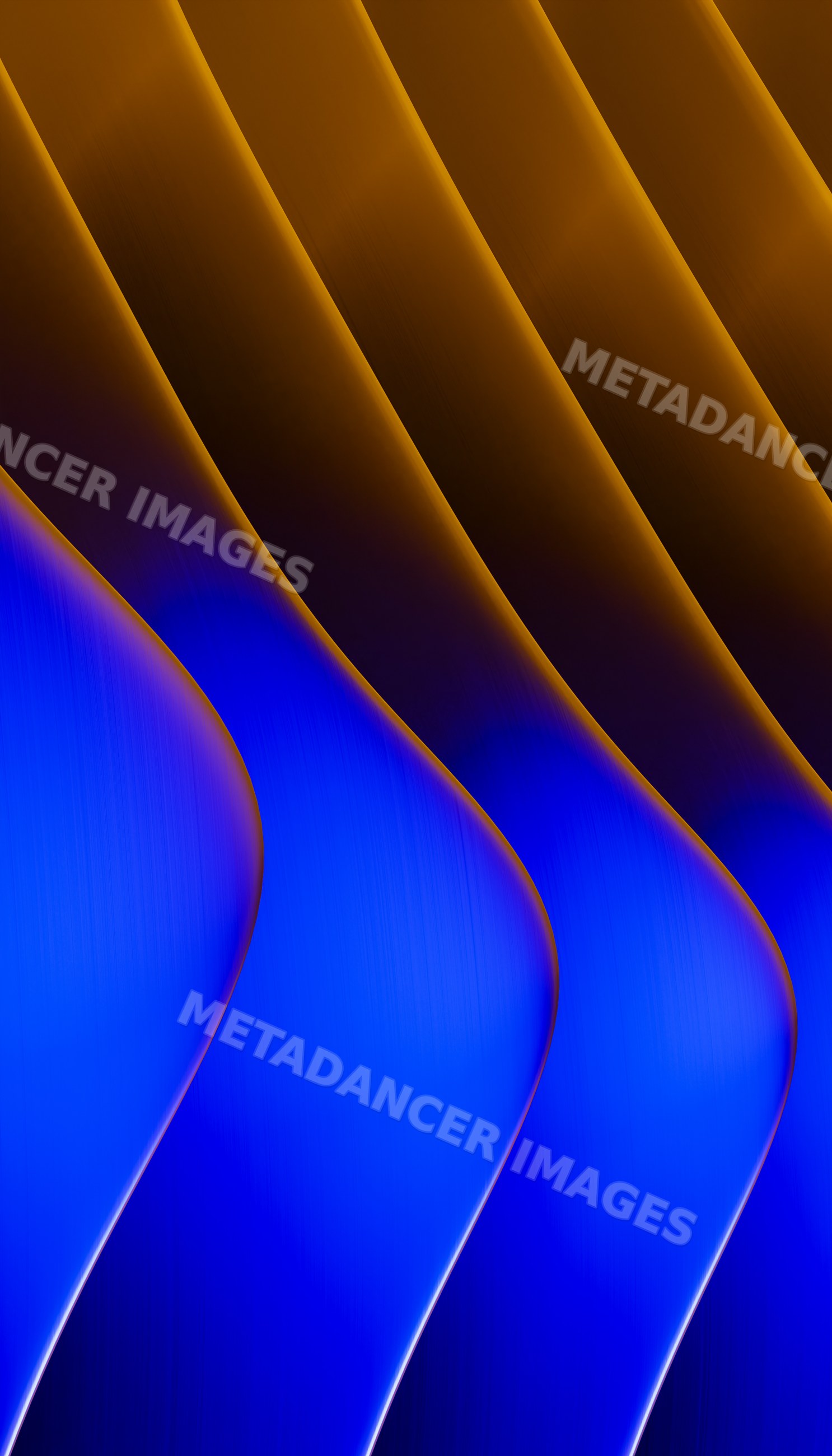 Abstract blue and orange curved wave pattern render background