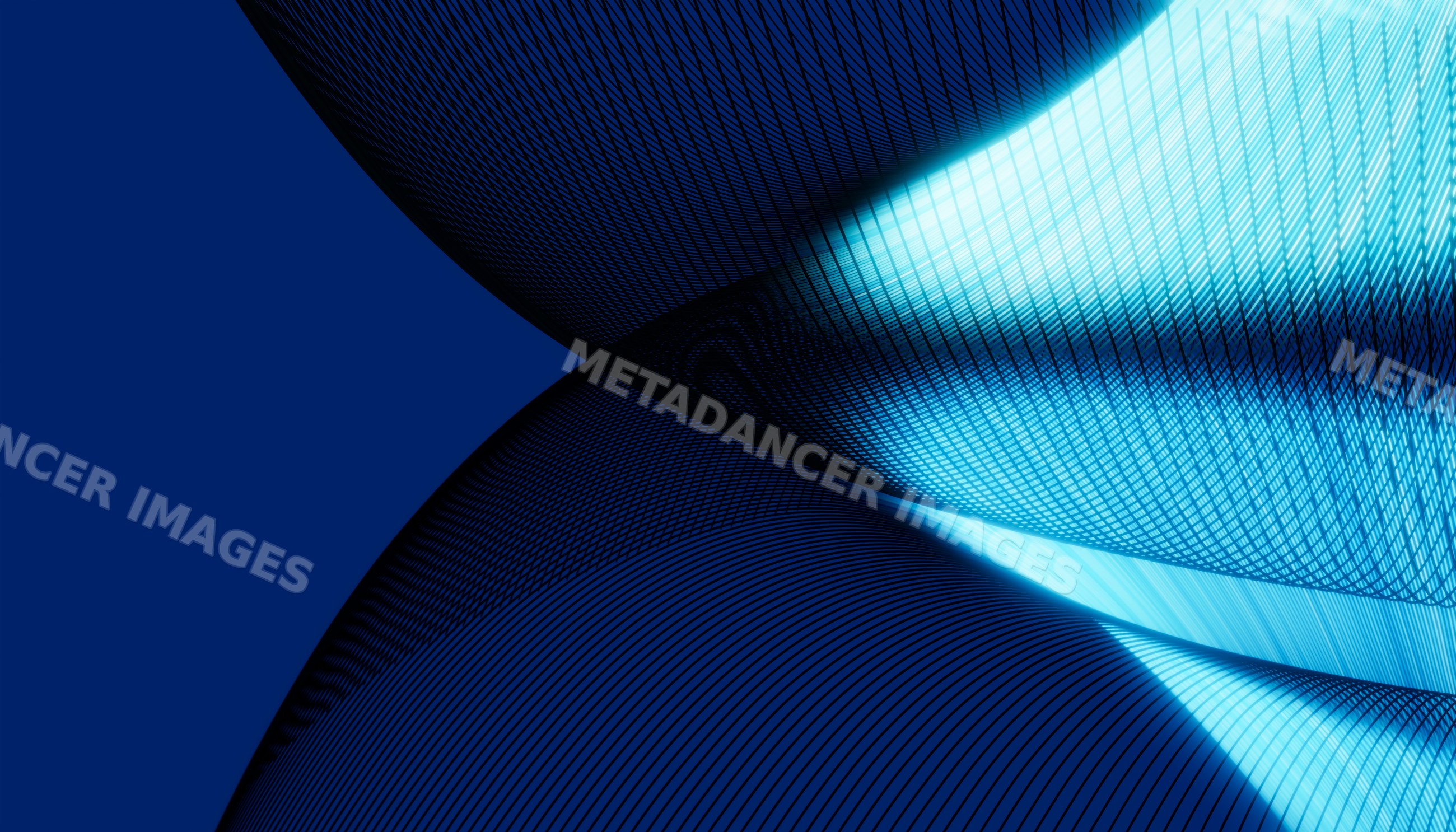 Abstract digital blue shapes with glowing curved lines and mesh