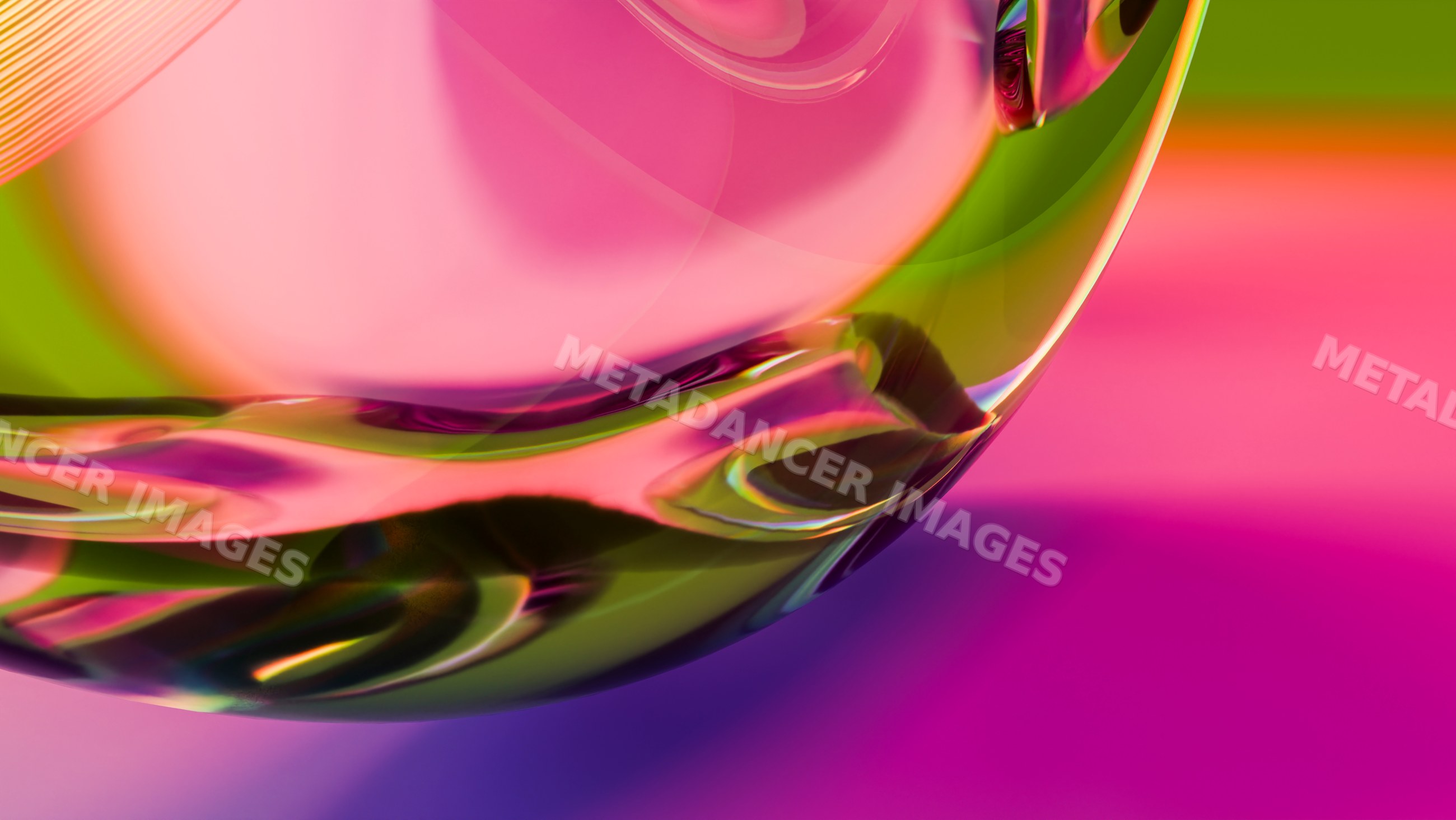 Abstract colorful glass with reflections in a digital illustration