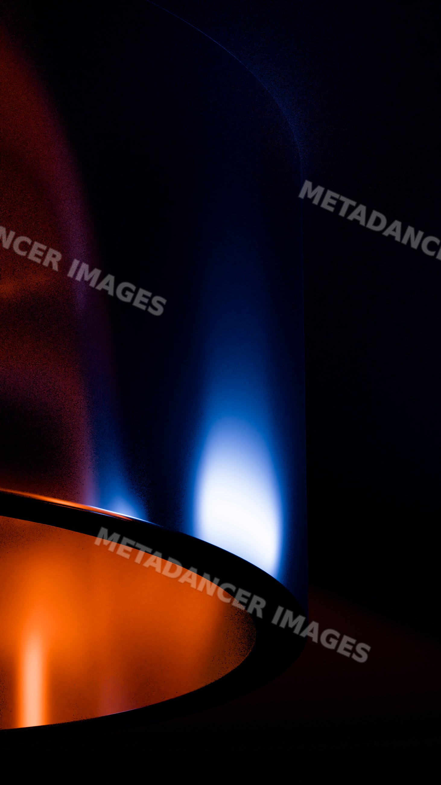 Abstract modern art with blue and orange light gradients