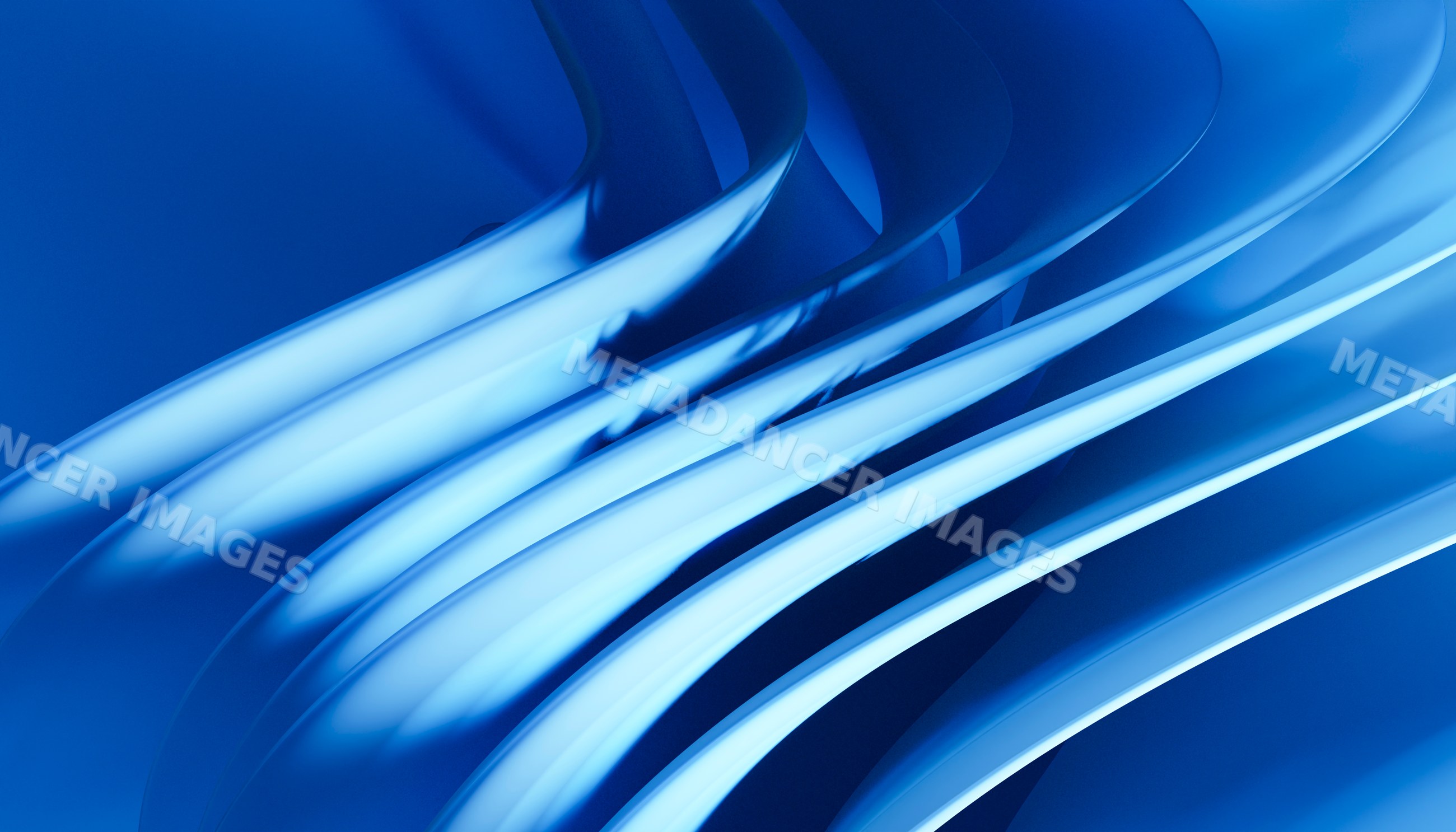 Abstract smooth blue flowing curves create a modern fluid design